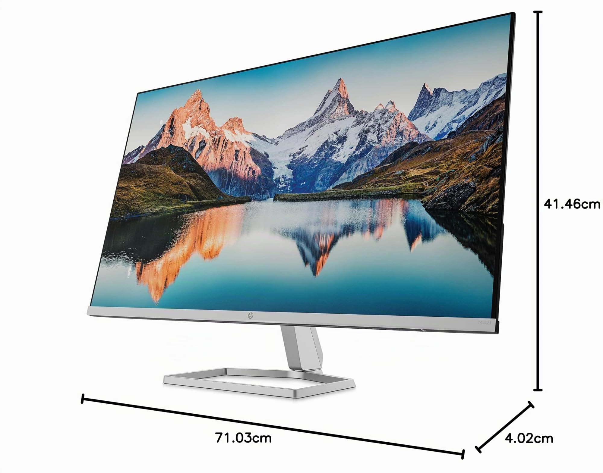 HP M32f Monitor, Display 31.5" Antiriflesso VA FHD Micro-Edge, Risoluzione 1920 x 1080p, AMD FreeSync, Tempo Risposta 7ms Overdrive, Comandi su Schermo, HDMI, VGA, Argento
