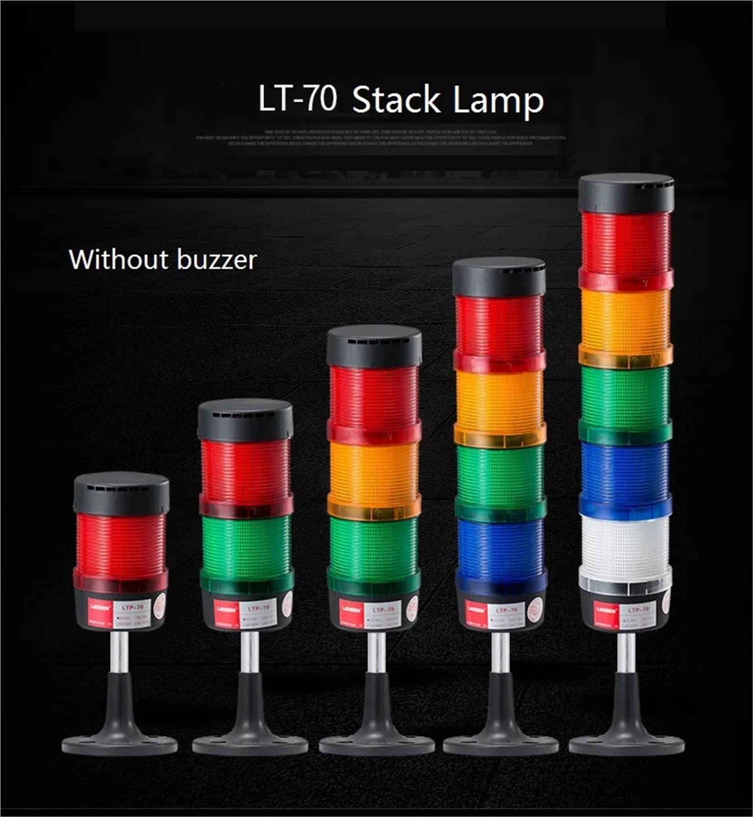 Stapellampe Notlicht Gerade Stange Disk Base LED Warnlichtturm DC12V/24V AC110V/220V/380V Kein Summer(2Layers 12V no Buz)