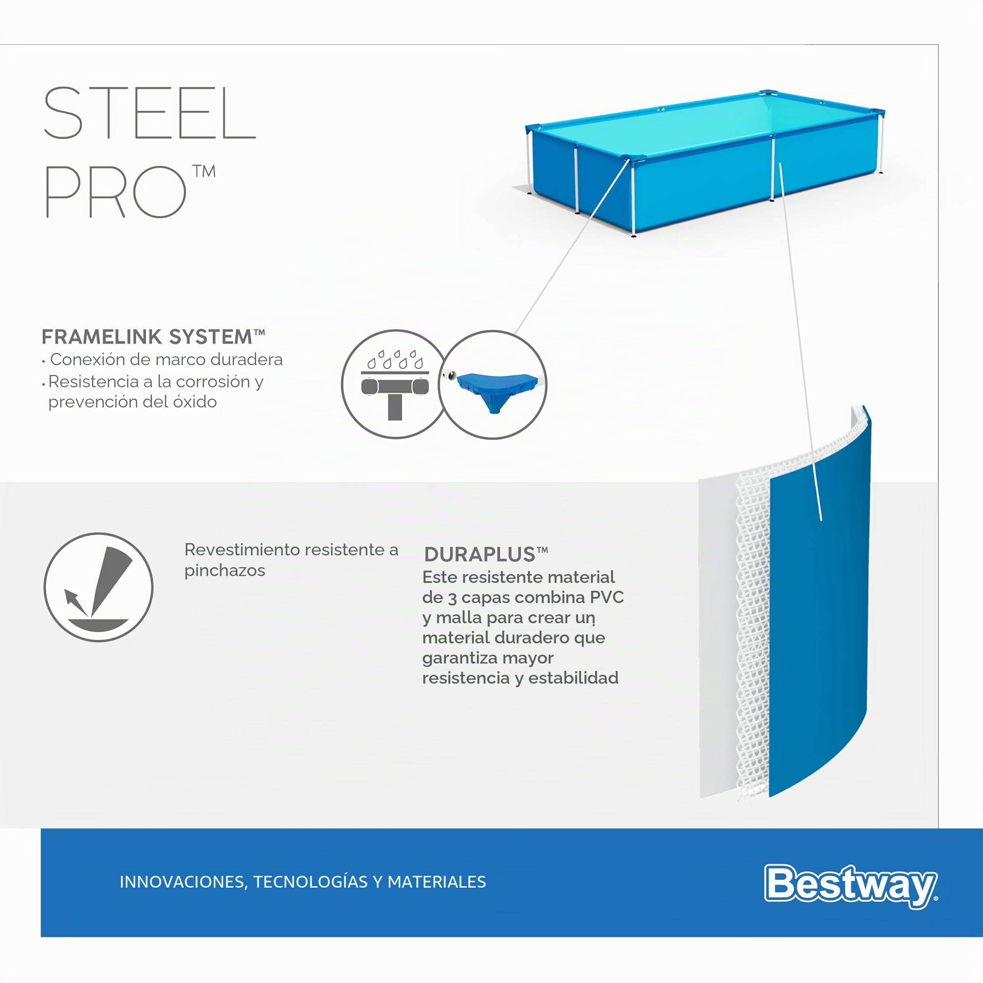 Bestway Steel Pro™ 7'3" x 59" x 17"/2.21m x 1.50m x 43cm Pool