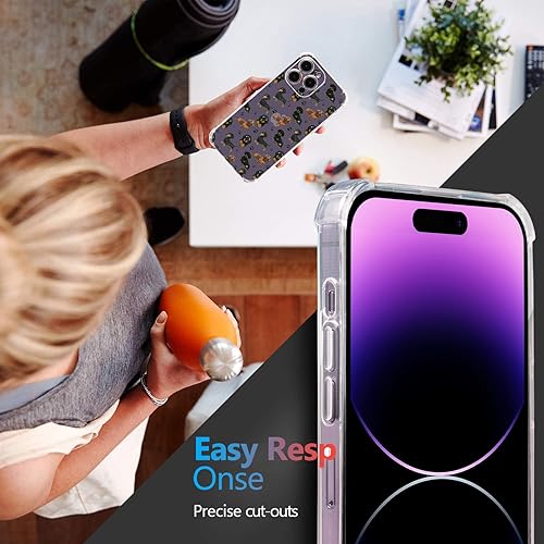 Vista 158 de Roemary Buffertech - Funda protectora para iPhone 13 Pro Max con diseño Golden Retriever, diseño de arcoíris con protector de pantalla