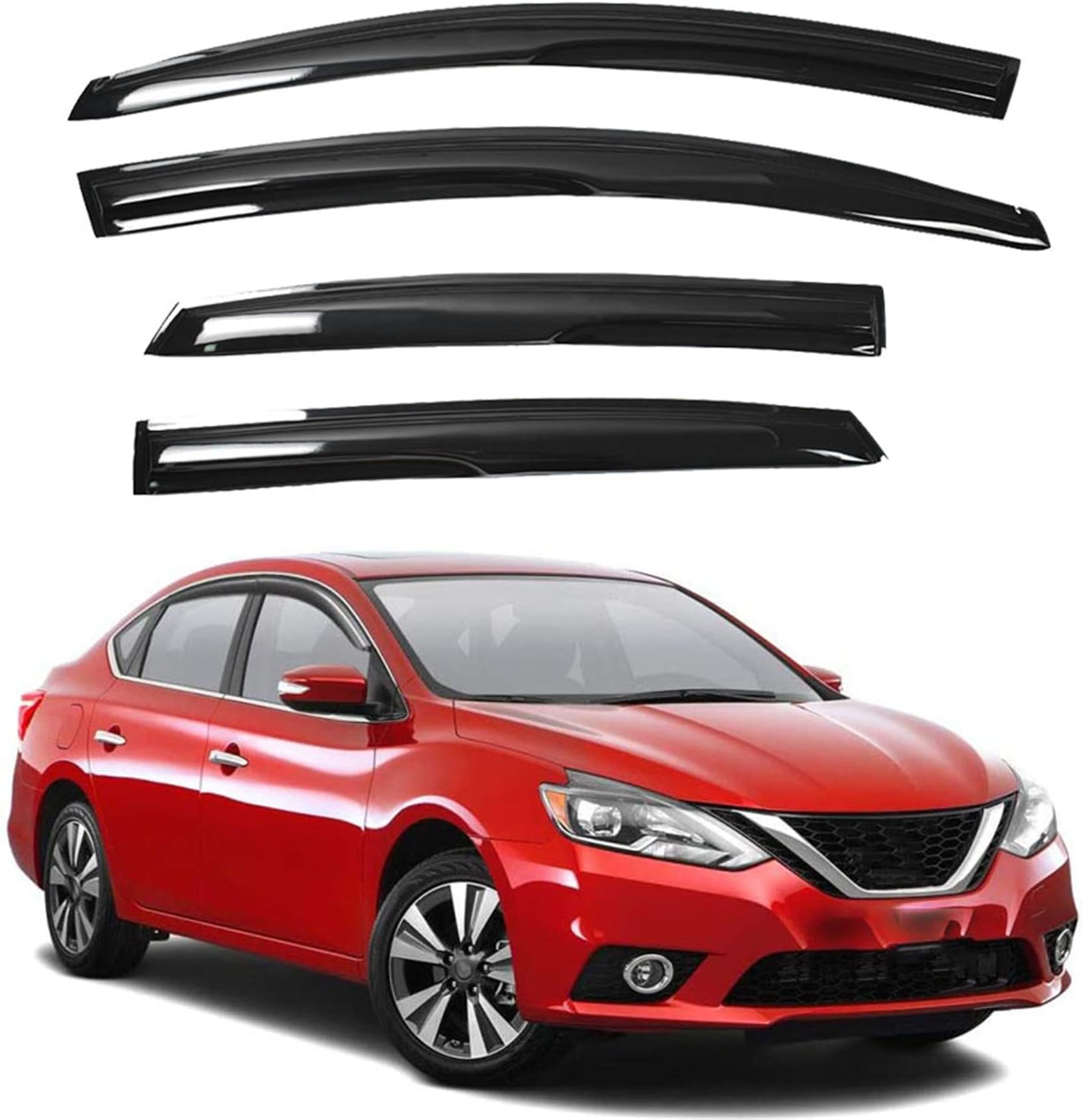 Deebior 4pcs Side Window Deflector Visor Rain Guard,Outside