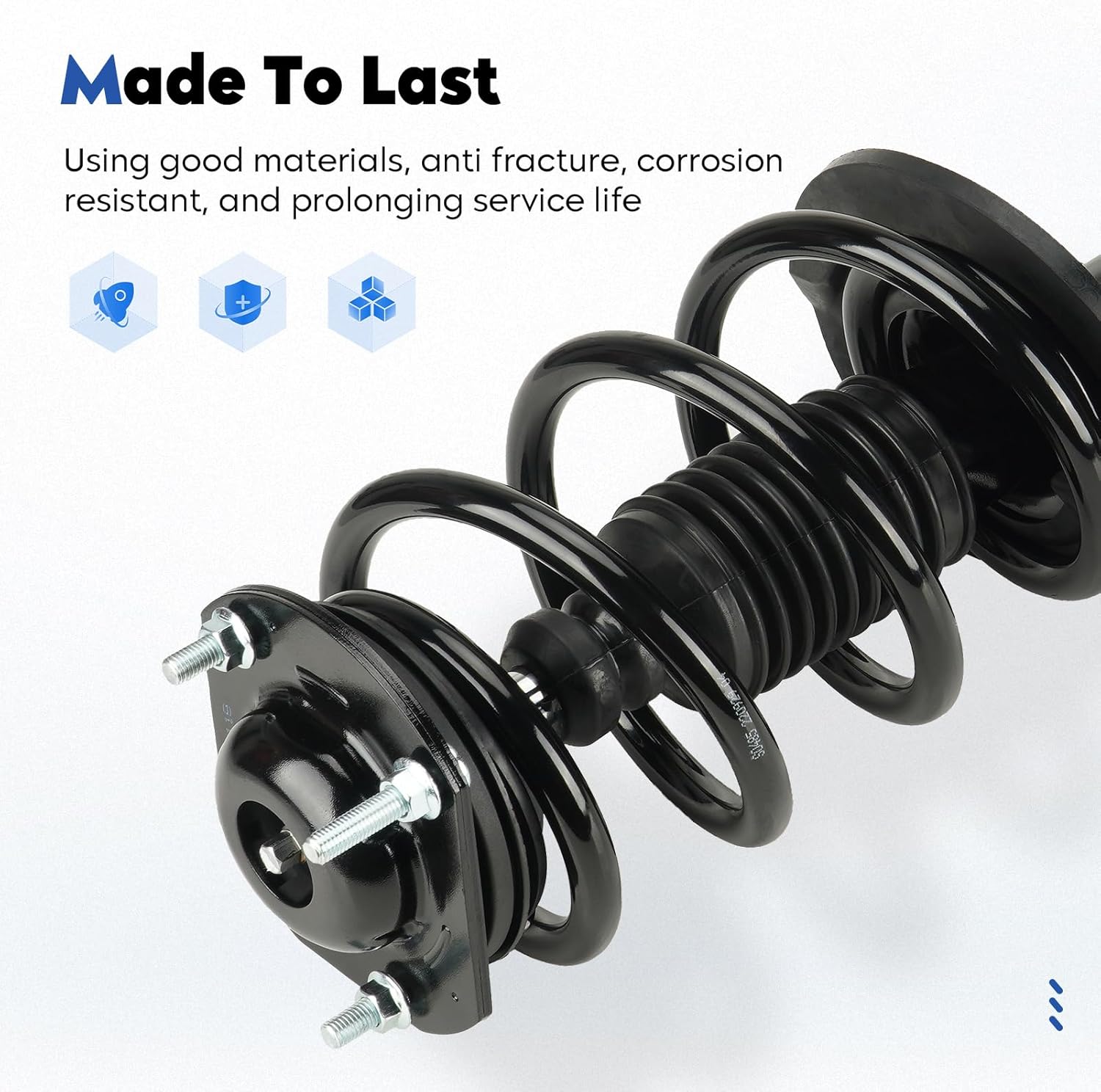 Front Struts w/Coil Spring Assembly Shock Absorber Fit for 07-12 GMC Acadia/08-12 Buick Enclave/07-10 Saturn Outlook/09-12 Chevy Traverse, All Models 3.6L V6 Gas Only, Replace for 172518