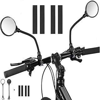 Mordely Bike Mirror , 2PCS Adjustable Bicycle Rear View Mirrors with Wide Angle Acrylic Convex Safety Bicycle Mirror for Mountain Road Bikes Bicycle Electric Motorcycle Mirror (2PCS bike mirrors)