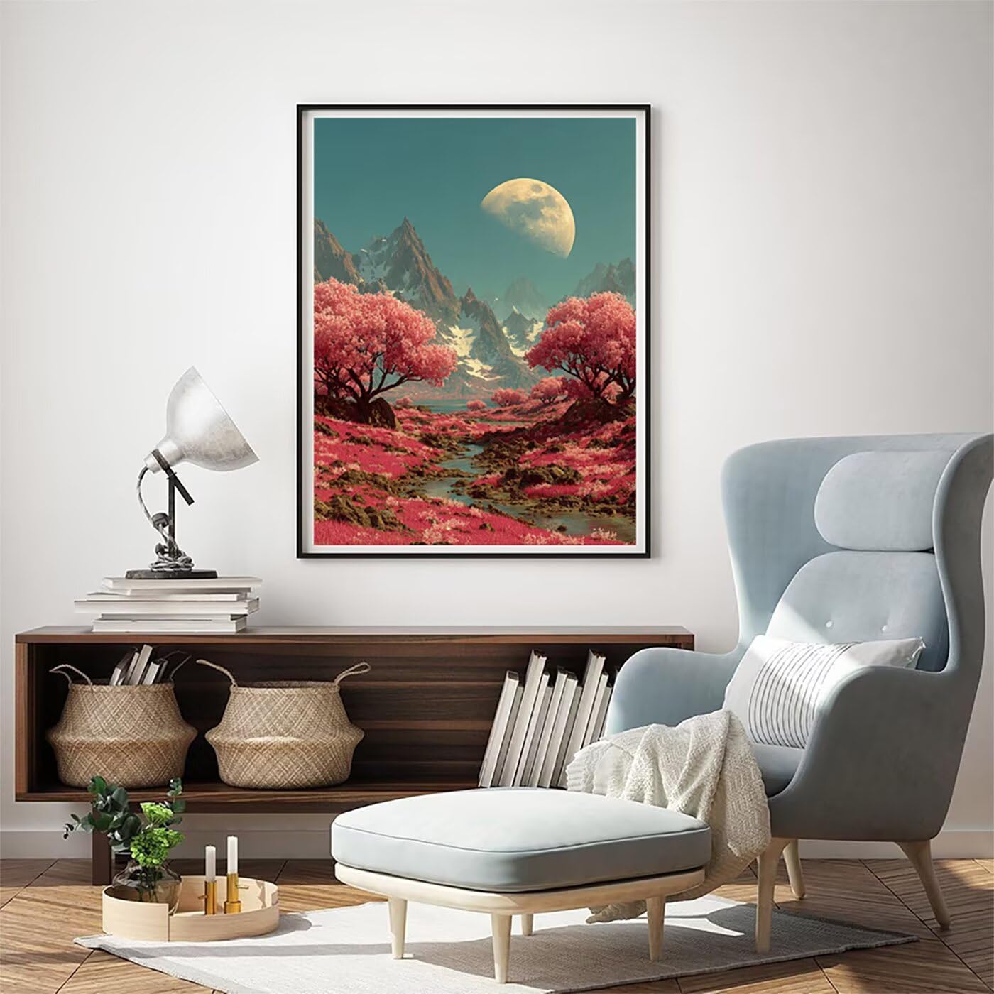 Landschaft Berg Malen Nach Zahlen Erwachsene, Paint by Numbers Adult Anfänger Kreativ Set für, Heimwerk Malen Nach Zahlen Kinder, Pinsel und 36 Acrylfarbe Als, für Deko Wohnzimmer 60 x 80 cm BJHWK712