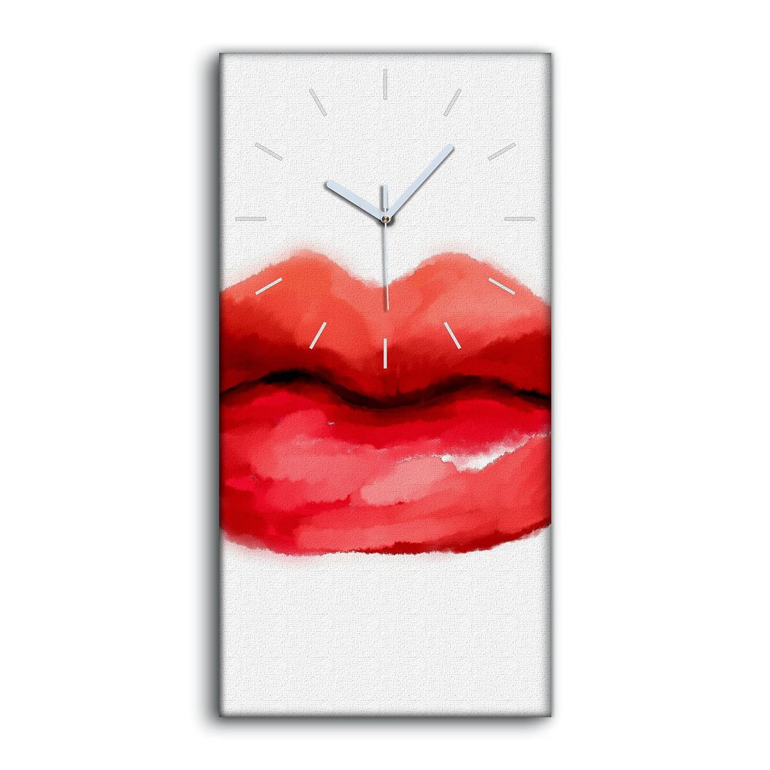 Horloge silencieuse ne pas tic tac toile 30x60cm lèvres sexy