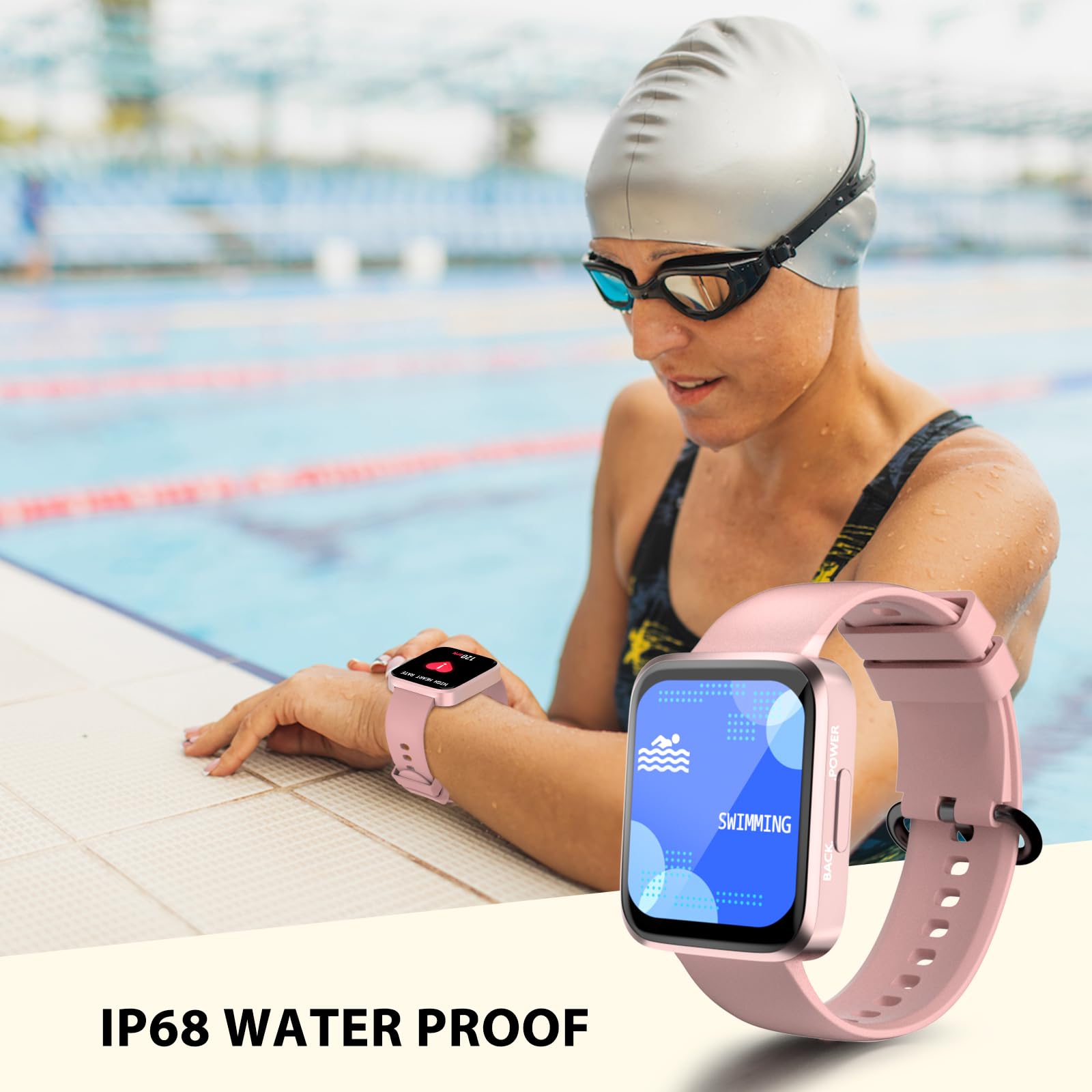 Smartwatch Uomo Donna, 1.71'' HD Orologio Fitness, 20+ Sportive Activity Fitness Tracker,Contacalorie/Passi/Distanza , IP68 Impermeabile/Sonno/SpO2/Cardiofrequenzimetro/Messaggi per Android iOS