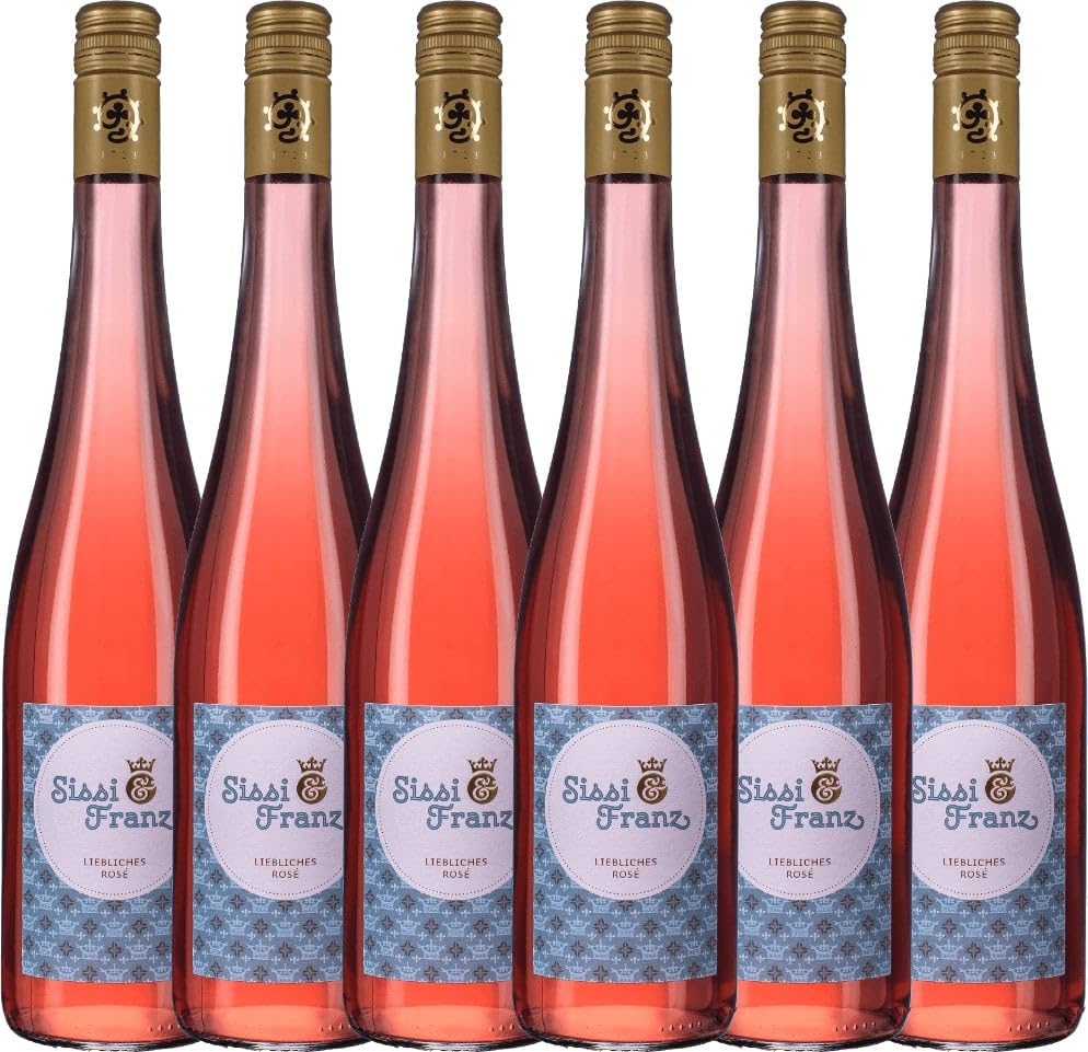 Sissi & Franz liebliches Rosé Weingut Hammel VINELLO Weinpaket (6 x 0,75l) inkl. VINELLO.weinausgießer
