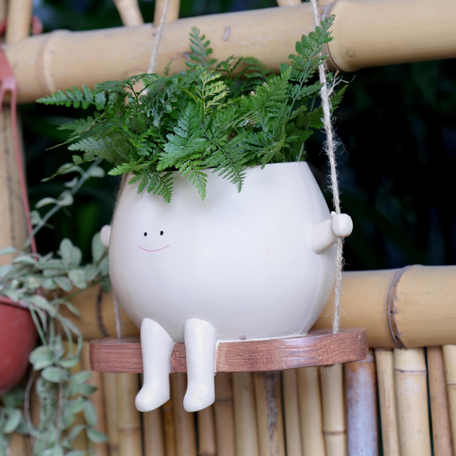 Tirifer Pot De Fleurs En Résine à Tête Pivotante à Suspendre Pour Intérieur Et Extérieur - Chaîne De Perles - Pot De Plantes Grasses Créatives Pour Décoration D'intérieur Et Cadeaux (grand