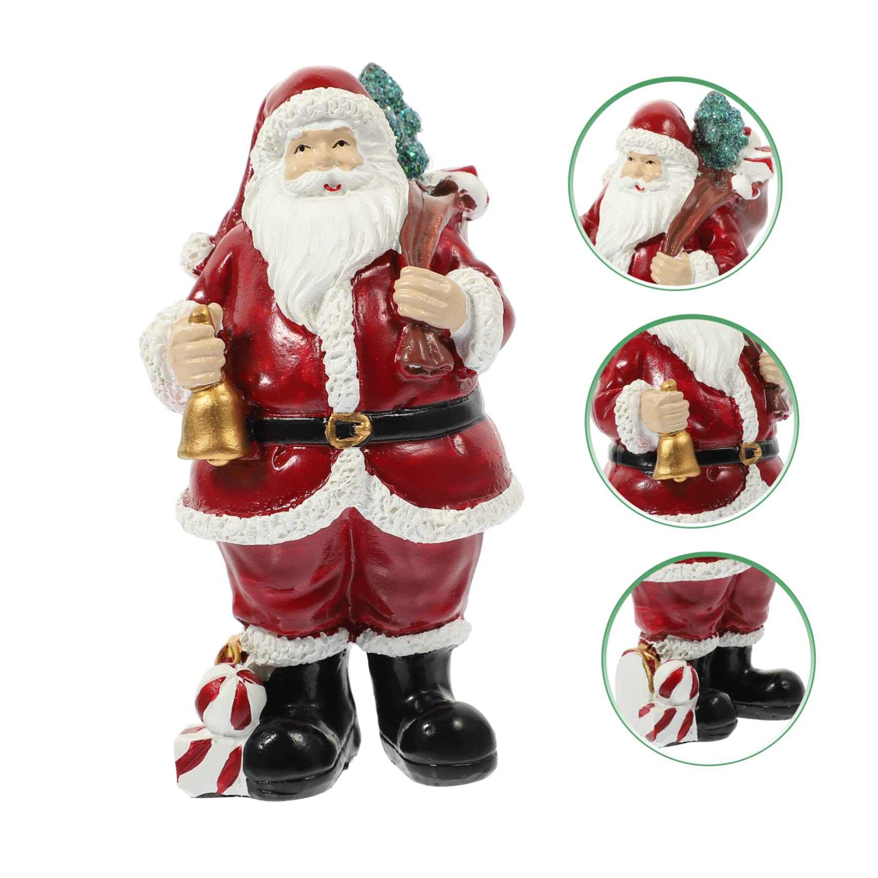 PRETYZOOM 2 Statuette Di Babbo Natale in Piedi in Resina Artigianali Per Ufficio E Scrivania