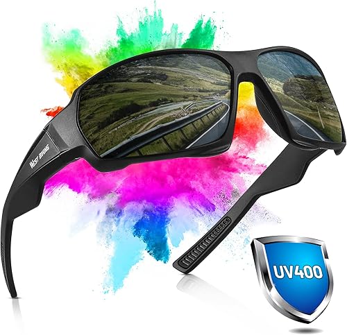 HONGYEA Gafas de ciclismo para hombres y mujeres UV400 polarizadas gafas de sol deportivas TR90 marco resistente al viento para correr gafas de