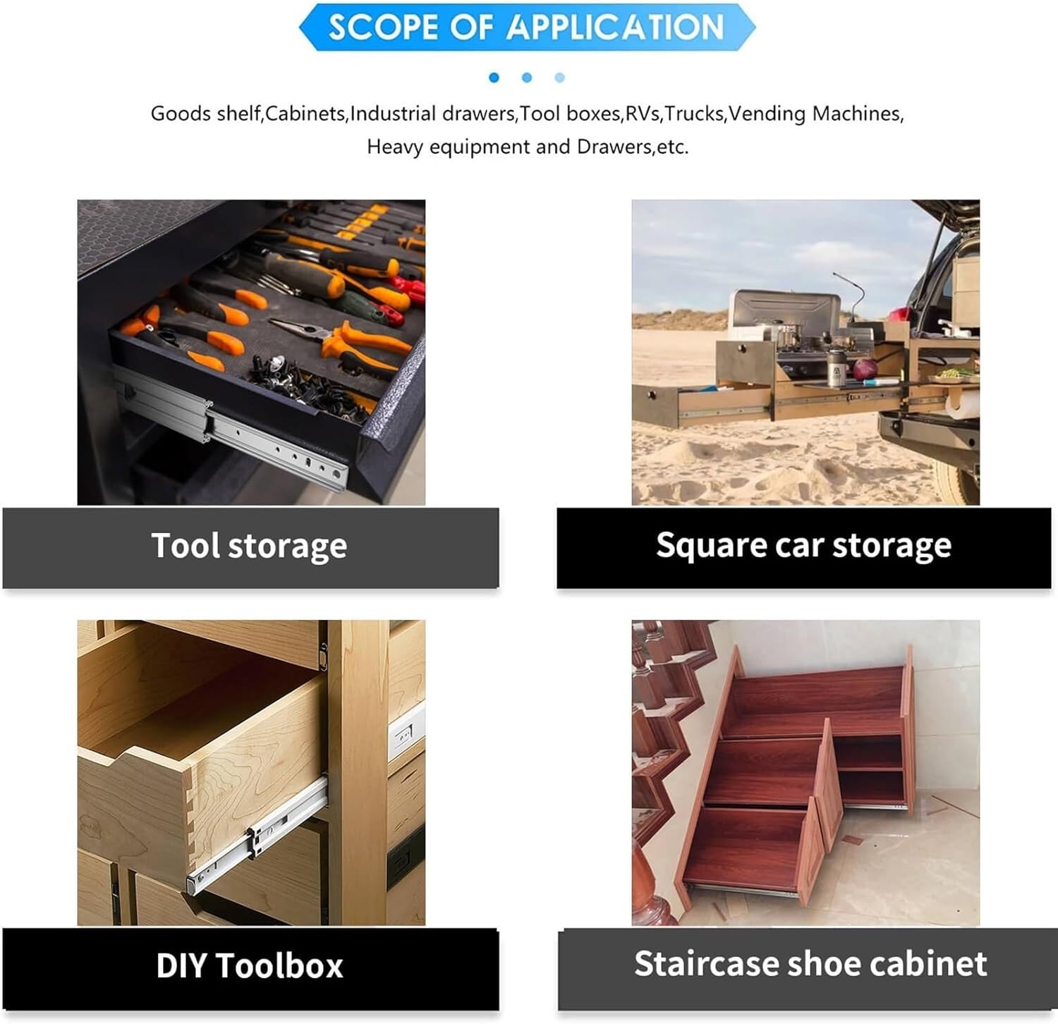 Side Mount Cabinet Runners Glides 1Pair 10-40inch Slide Rail Heavy Duty Drawer Runners(26inch(650mm))