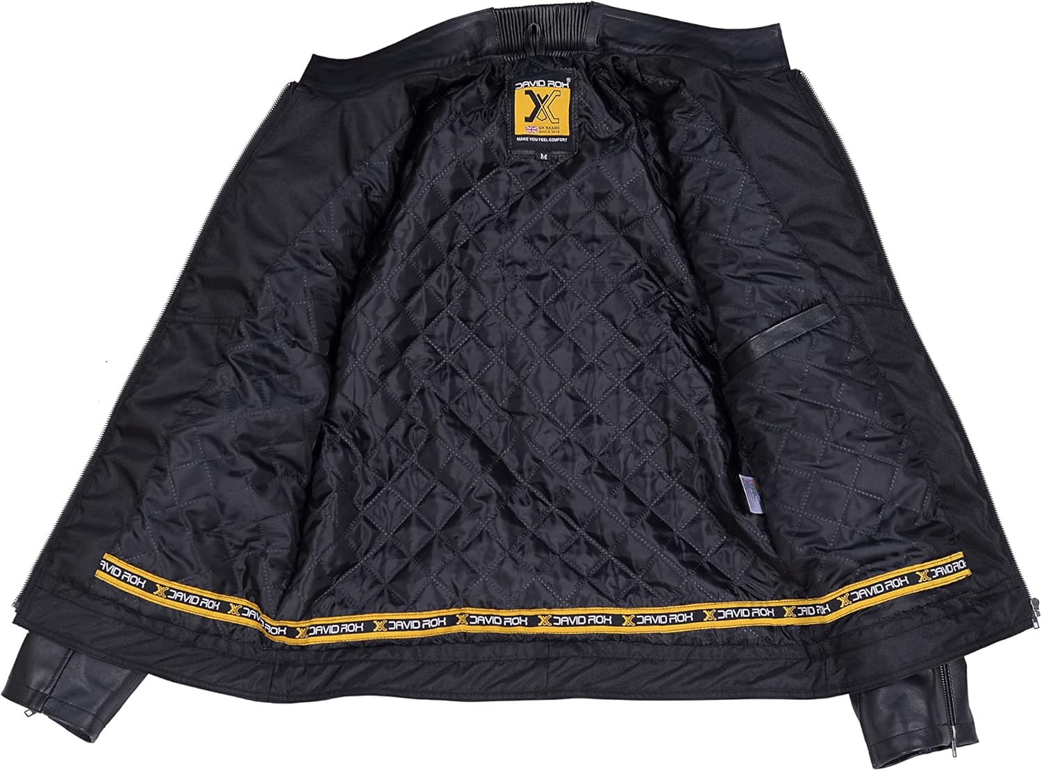 David Rox Cafe Biker leather jacket men Armored Motorcycle Slim Fit Racer Riding Jacket Real Cow Hide Leather, Black - Image 5