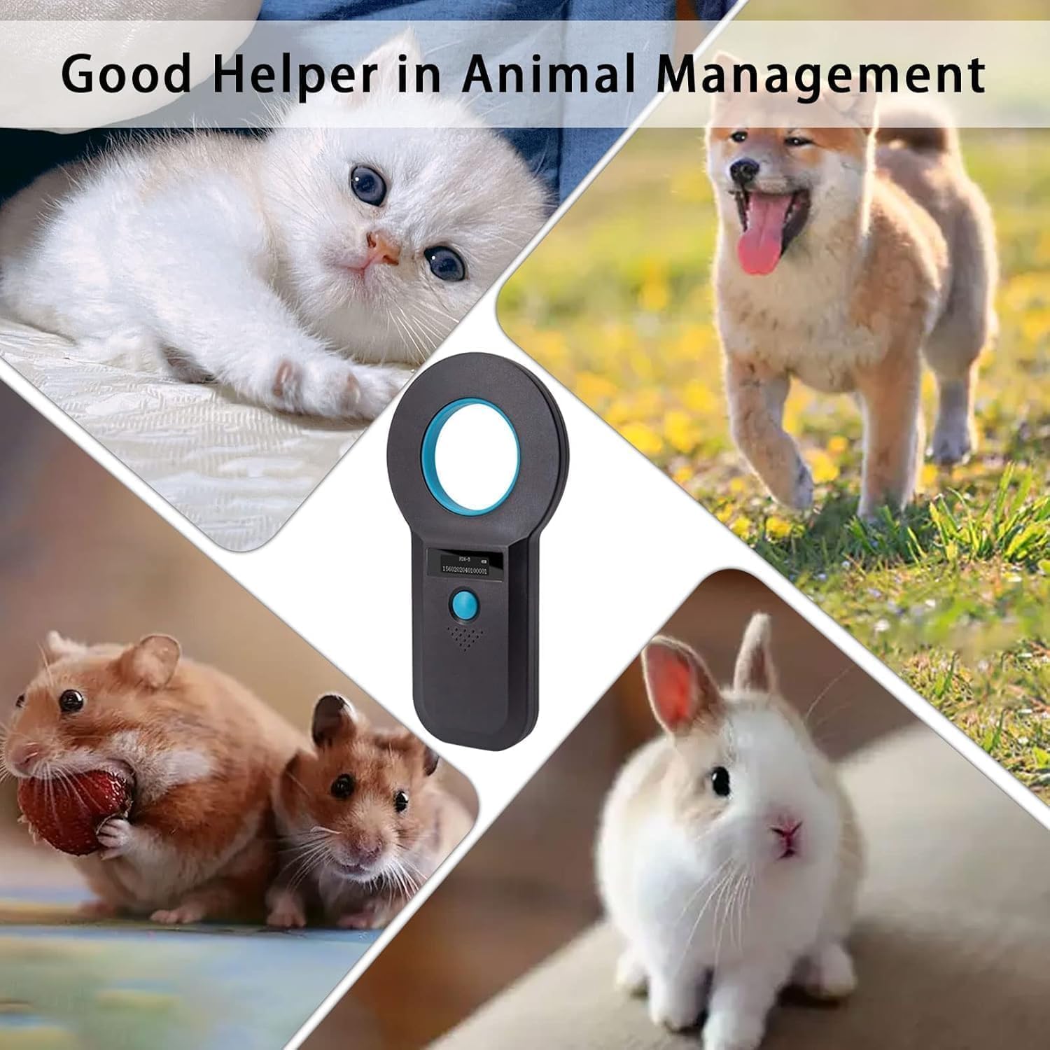 Lettore di microchip per animali domestici, con display OLED, 128 pezzi, per il monitoraggio degli animali, per ISO 11784/11785, FDX-B e ID64-RFID