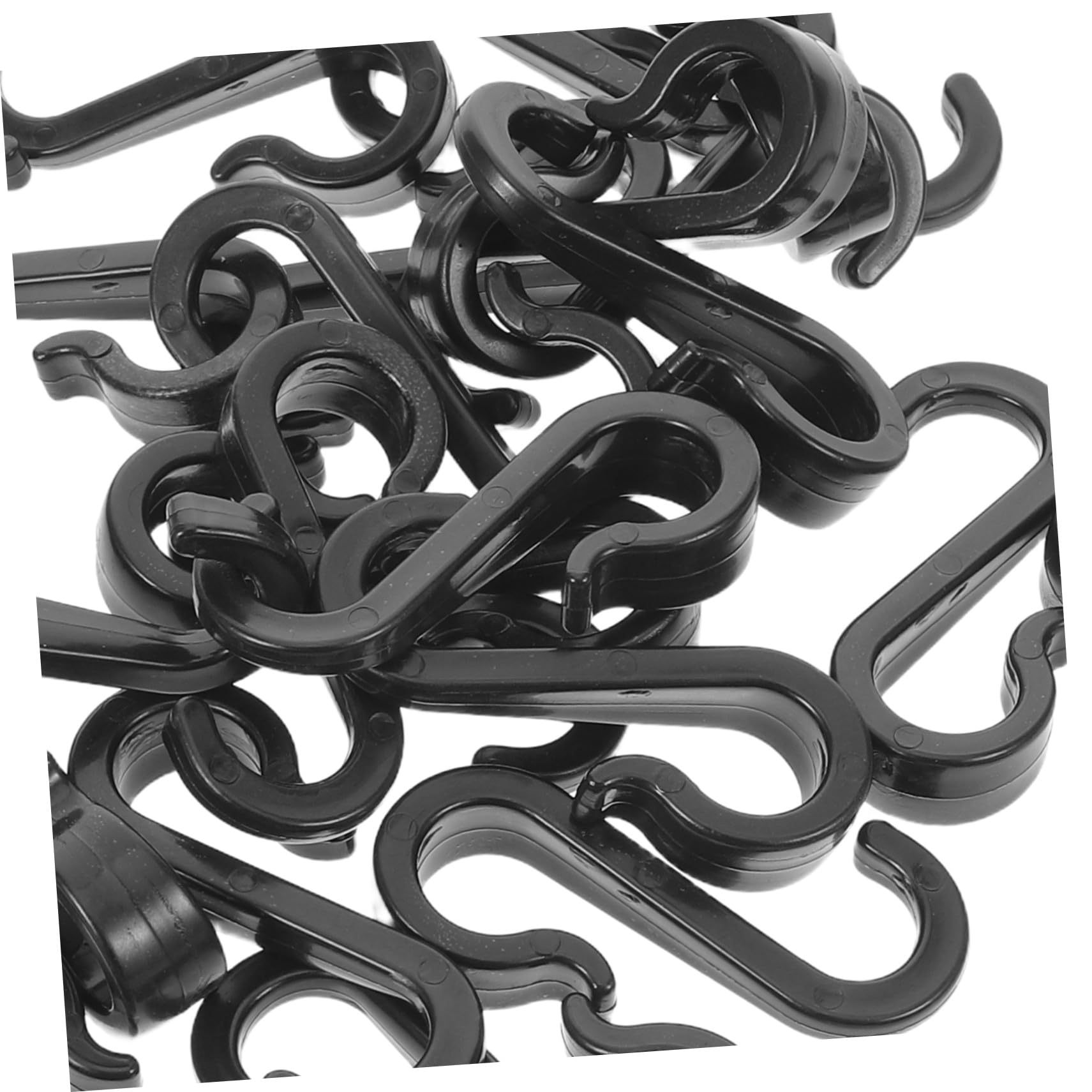 Zerodeko 100 Stück Kunststoff S-haken Stabile Schwere Ausführung Flache Haken ohne Bohren für Vorhangschienen Küchen- Bad Gartenaufhängung Organisation für Büro und Zuhause Schwarz