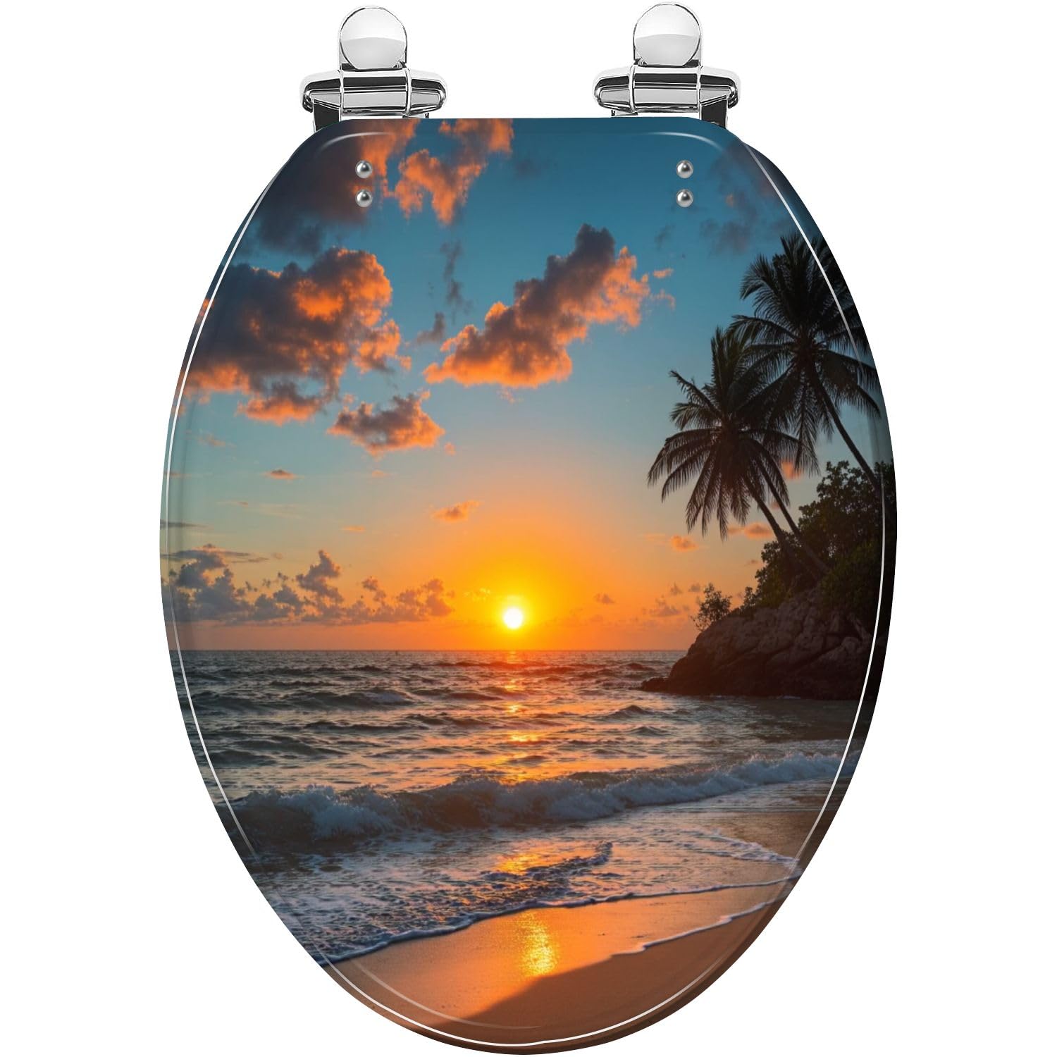Lunette de toilette en résine haut de gamme au design plage exclusif