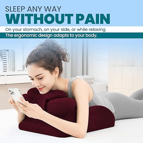 Miniatura 2 de Almohada de cuña de espuma viscoelástica para adultos, almohada ergonómica de lectura y cuña de cama para dormir, soporte de espalda, reflujo ácido