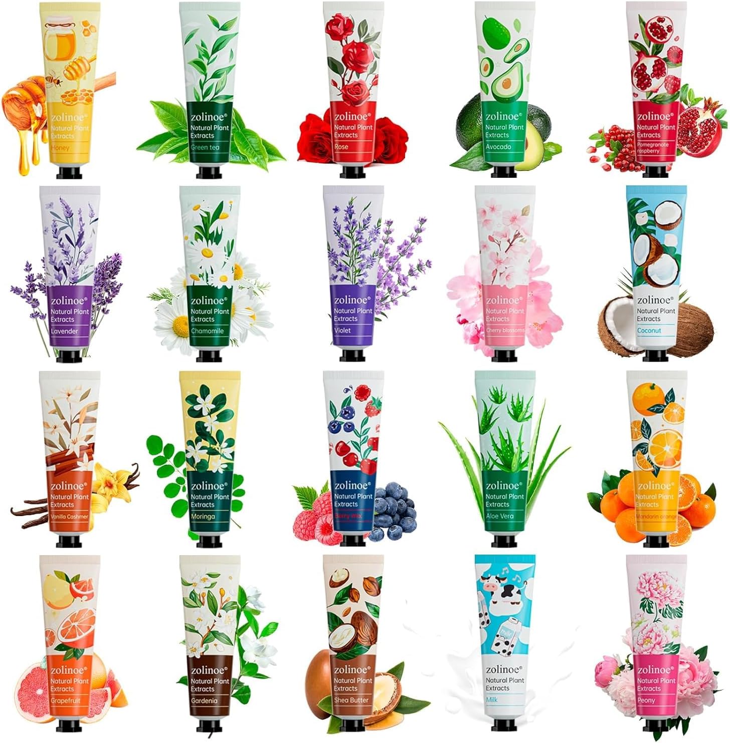 20 Pack Hand Cream Bulk for Dry Cracked Hands, Stocking Stuffers, Bridesmaid Gifts,Thank You Gifts,Christmas Gifts for Women,Natural Plant Fragrance Mini Hand Lotion Travel Size