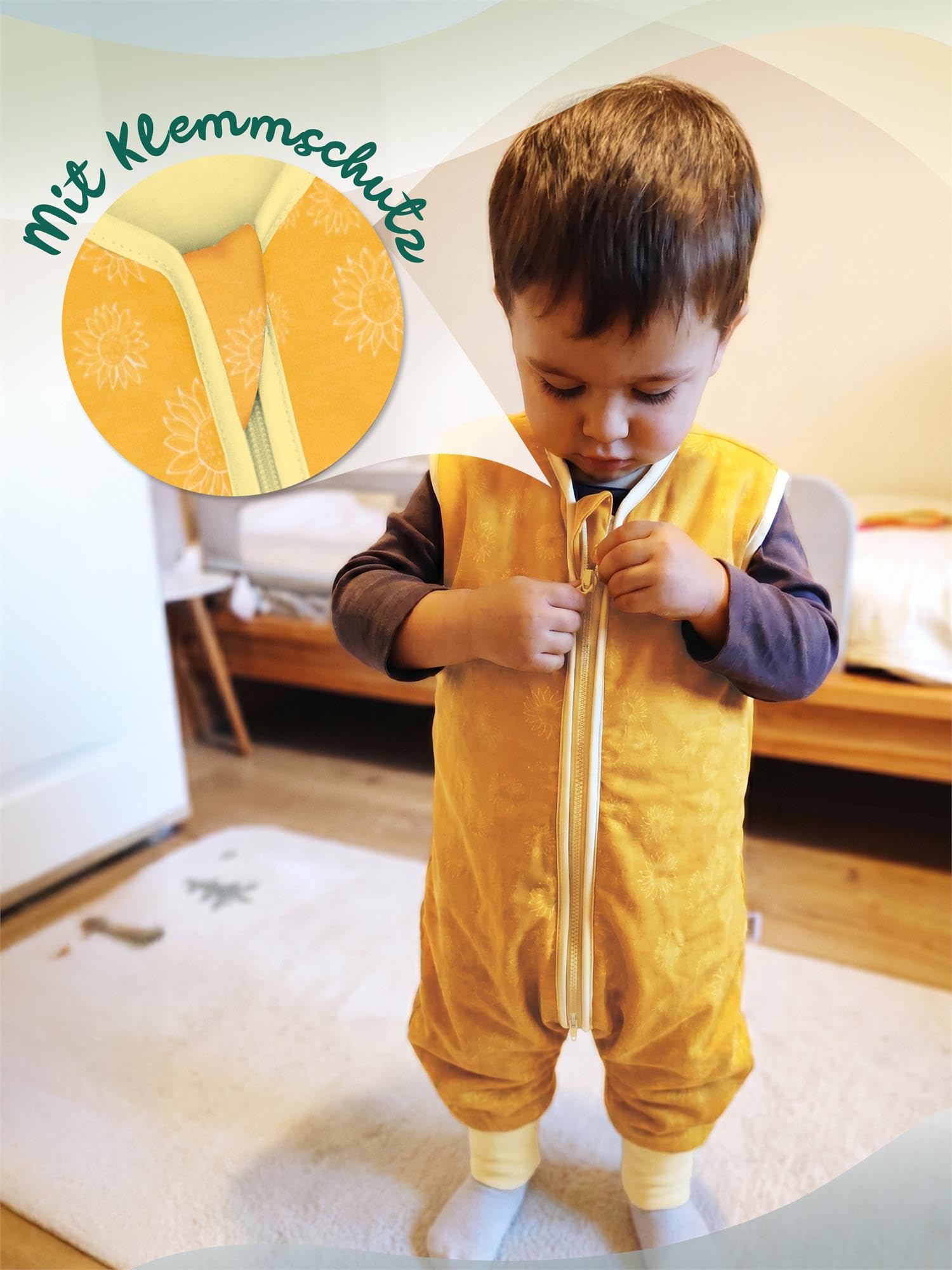 normani Kinder Kapuzentuch Frottee Wickeltuch Kapuzenhandtuch aus 100% Bio-Baumwolle - Baby Badehandtuch 100x100 cm Gelb 2.5 TOG 100 x 100 cm