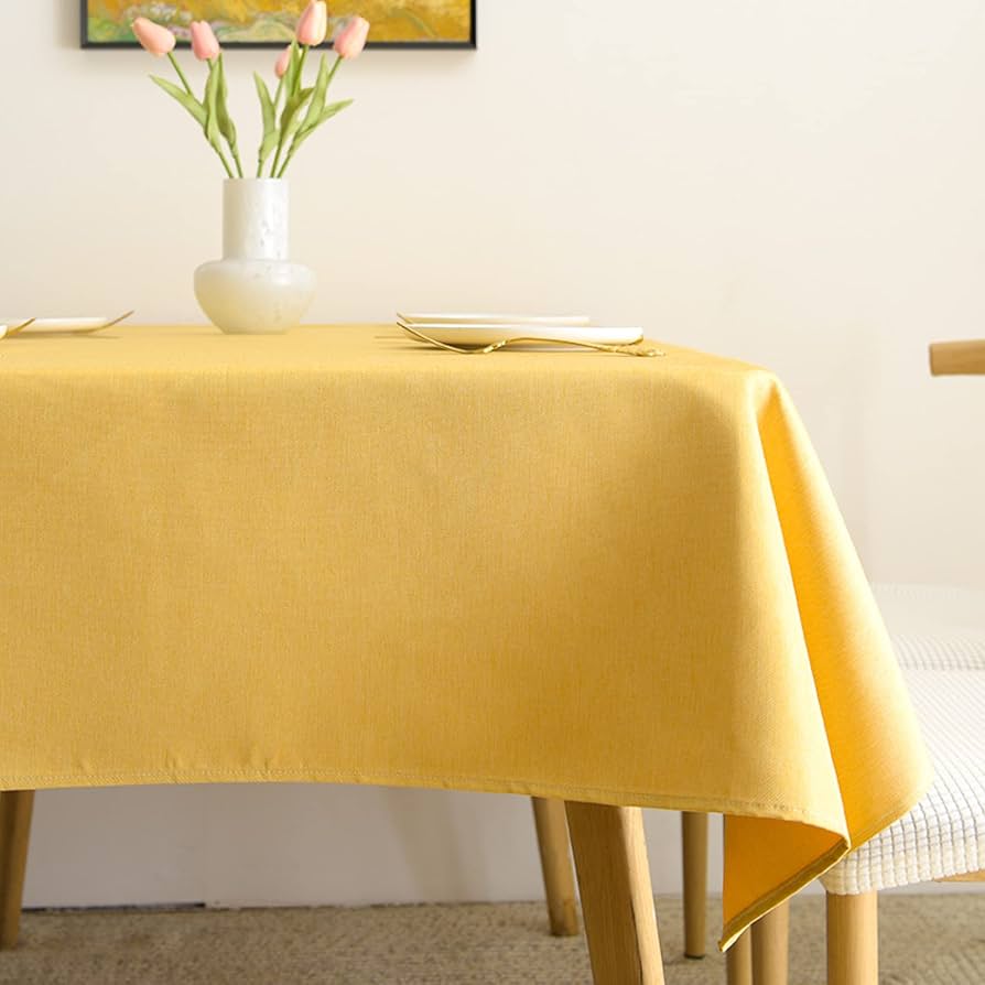 Amazon｜PIRN テーブルクロス イエロー 食卓カバー デスクマット