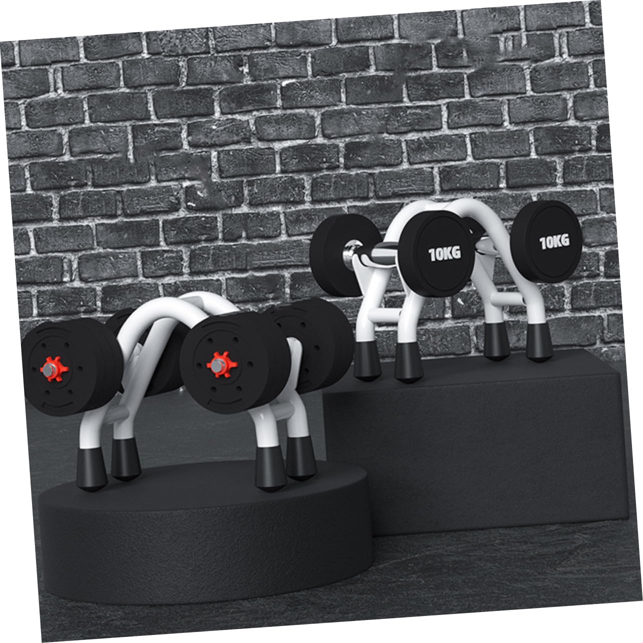 Stojak Hantle Domowy Stabilny Uchwyt Do Przechowywania Sztang i Ciężarów Fitness Trwały i Odporny Zużycie Praktyczny Organizer Do Siłowni Dumbbell Bracket