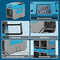 Vista 7 de Argendon LGR - Deshumidificador comercial con bomba, deshumidificadores de 180 pintas para espacio de arrastre, sótanos, gran espacio, unidad