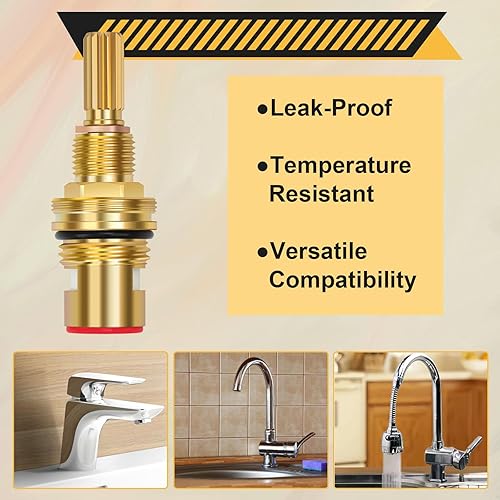 Miniatura 3 de Cartucho de válvula de cerámica de latón 1-002, reemplazo de cartucho generalizado de latón 1-002 de lado caliente, compatible con cartuchos
