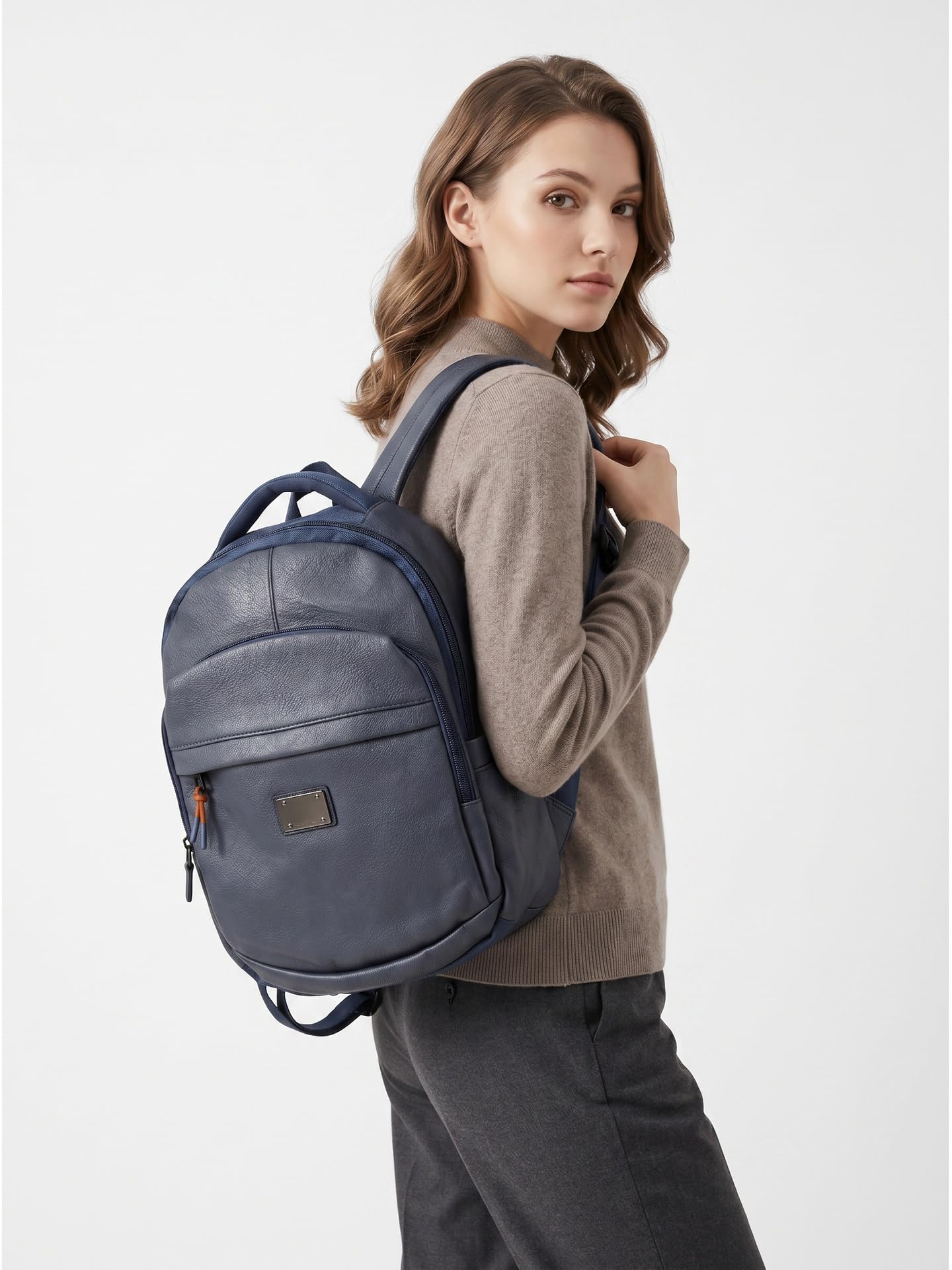 COVERI COLLECTION Mochila Coveri unisex poliéster - Cierre de cremallera y bolsillos laterales 30x13x40 cm Azul