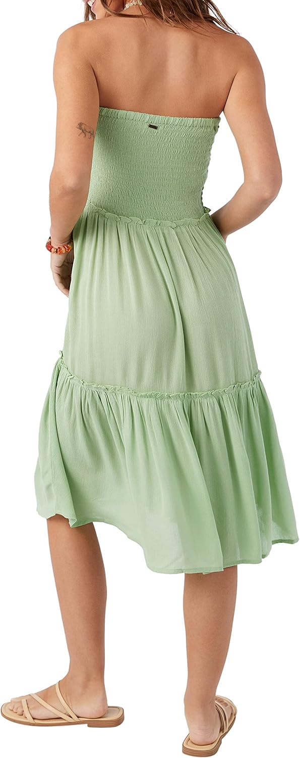 O'NEILL Women's Ruched Tier Midi Skirt - Comfortable and Lightweight Midi Length Skirt for Women with Elastic Waist