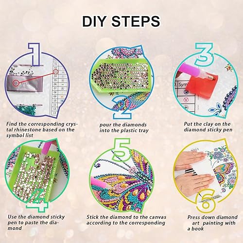 Miniatura 7 de FHBUBPUP Kits de Pintura de Arte de Diamantes de Flores para Adultos, Arte de Diamantes de Forma Especial 5D para Principiantes, Arte de Gemas