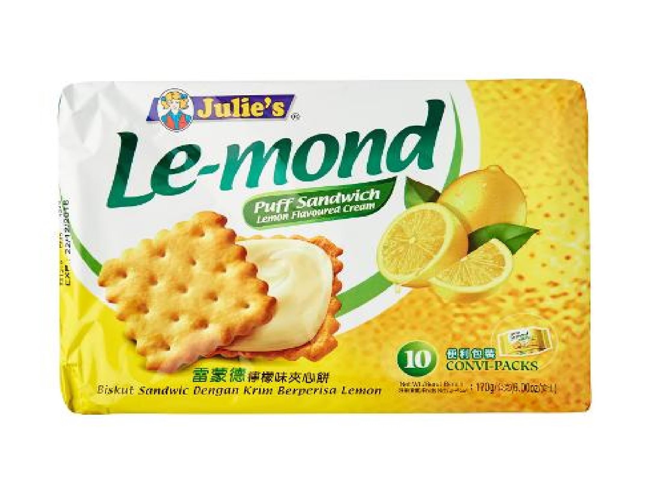 Julies Le-mond Puff Sandwich Lemon Flavour Cream Biskut Sandwich 170gm (B0C7C3YQTW) Amazon Price History, Amazon Price Tracker