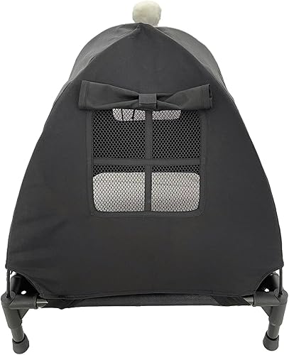 Miniatura 4 de Pozico Cama elevada para mascotas con malla transpirable para gatos y perros pequeños, cuna refrescante elevada para cachorros y gatitos, 18.9 x