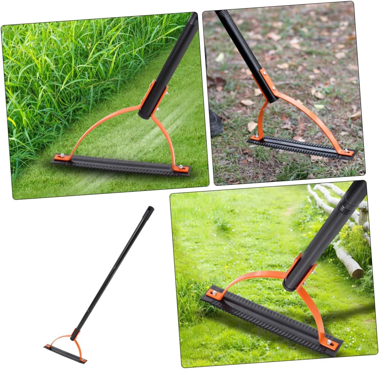 1.2m Manual Grass Whip with Long Handle Serrated Double-Blade Weed Cutter for Garden Trimming Efficient Lawn Maintenance Easy Assembly and Storage