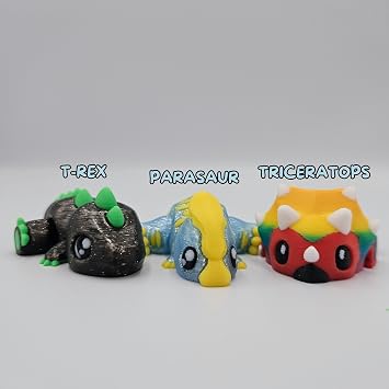 Jurassic Dinosaur Egg with 3X Dinosaur Fidget Animals - Triceratops, T-Rex, Parasaur - Includes Mystery Egg with Twist Enclosure - Educational, ADHD, Stress, Anxiety Relief