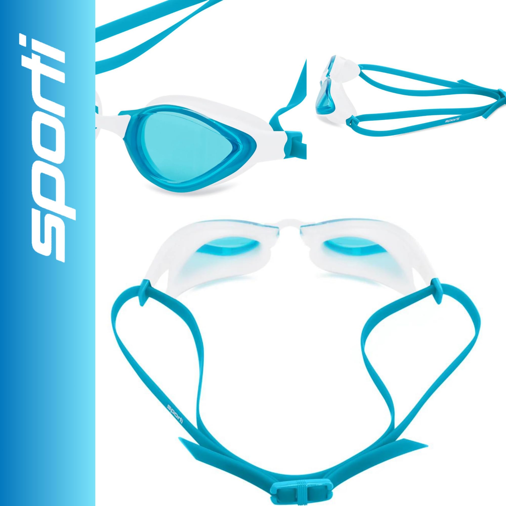 Sporti Lotic Momentum Goggle - Green Lens/Aqua Strap