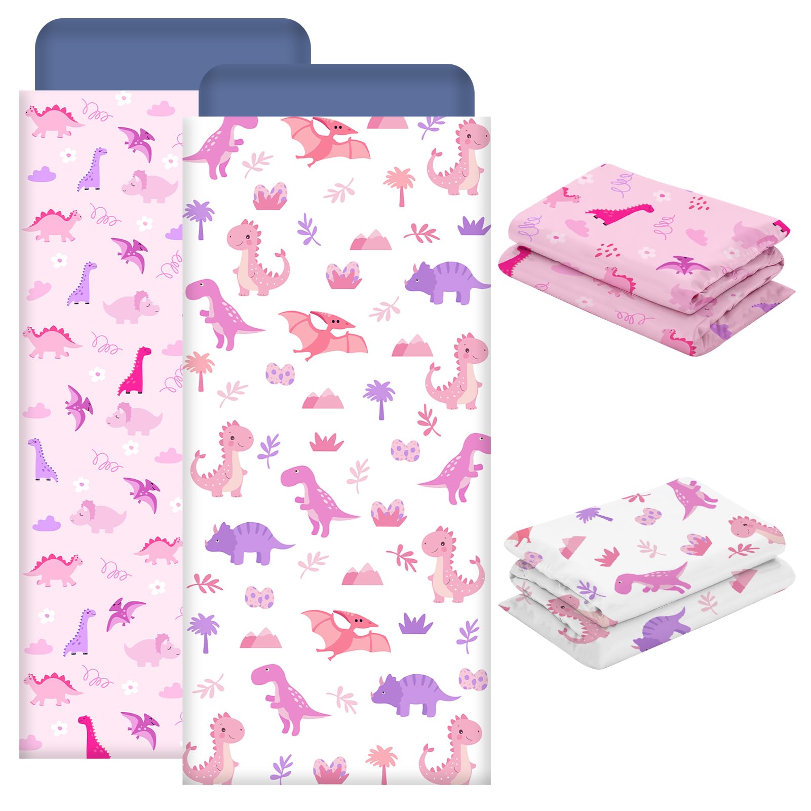 Photo 1 of 2 PCS Nap Mat Cover for Toddler Sheet, 47 x 21 Inch Nap Mat Covers Daycare Sewn in Flap Design Pastel Sleeping Soft Microfiber Cot Sheet for Daycare Preschool Kindergarten