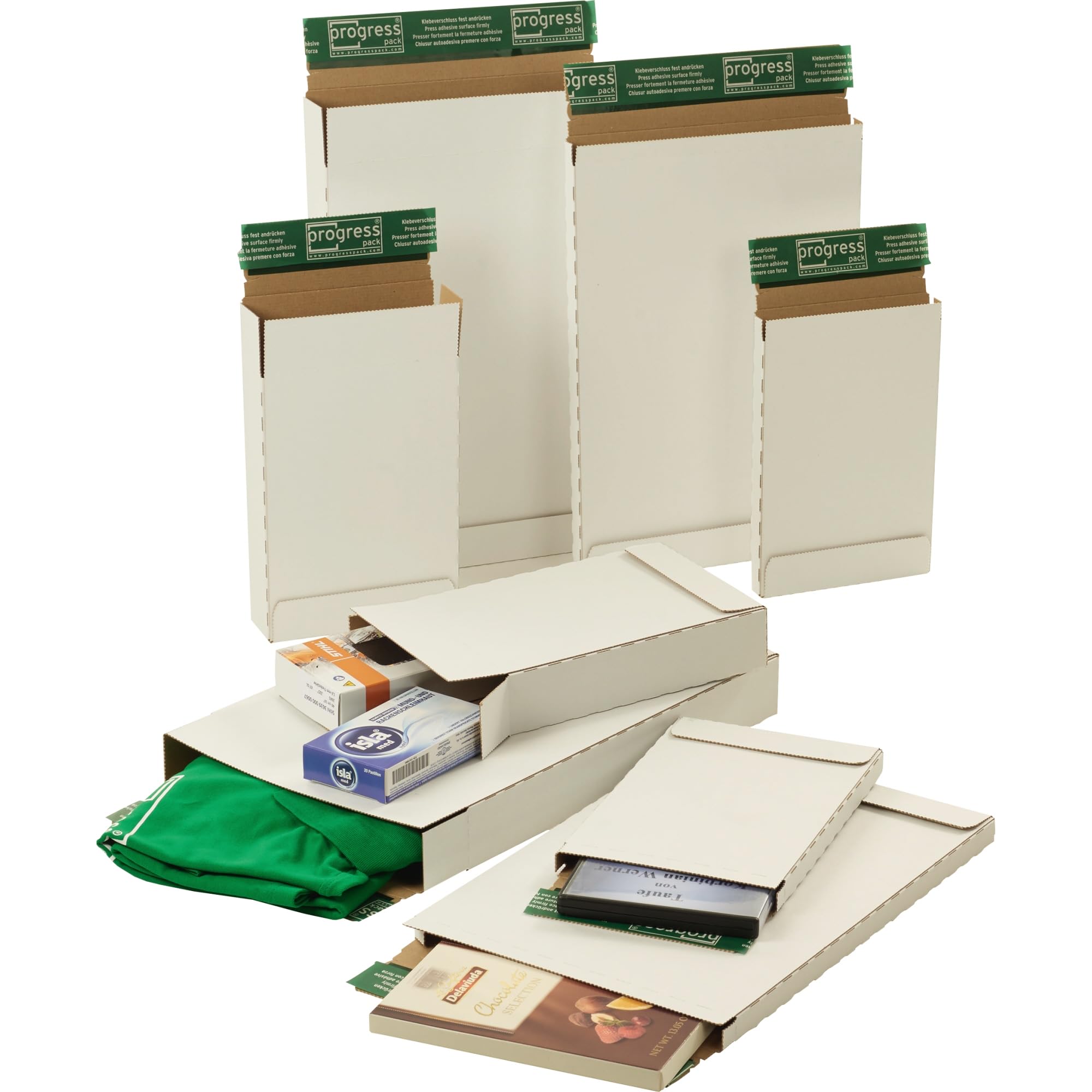 BRIEFBOX„PREMIUM 345x245x45 mm Maßhaltiger Groß- und Maxibriefversand, portooptimiert, aus stabiler Wellpappe, PP BB06.04-5, weiß 100 Stück im Pack