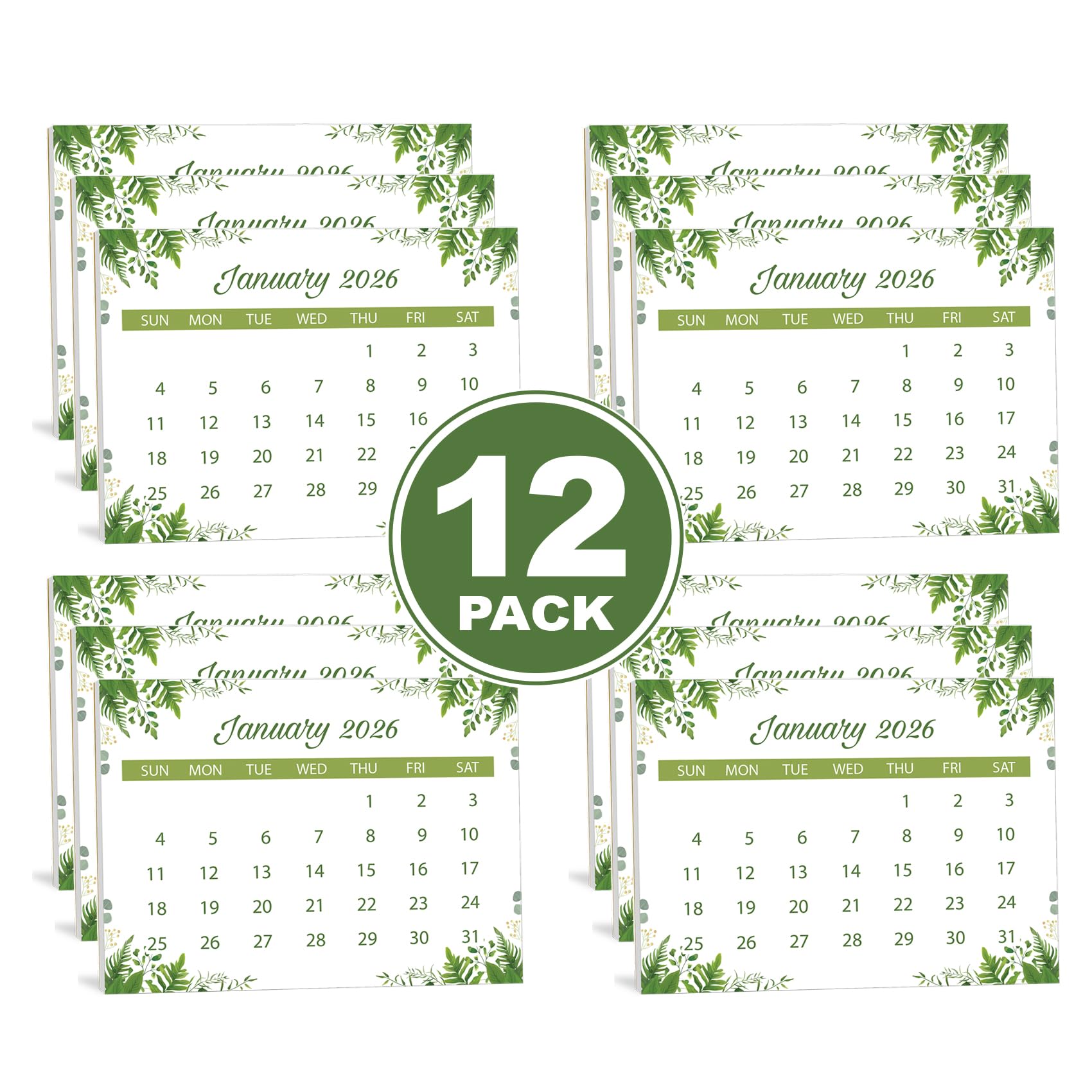 2026 Scrapbook Calendar Minis (12-Pack), Tear off Refill Pads for Scrapbooking, Crafts, Manual Projects, 2.25 x 3 Inches for Friends and Family (