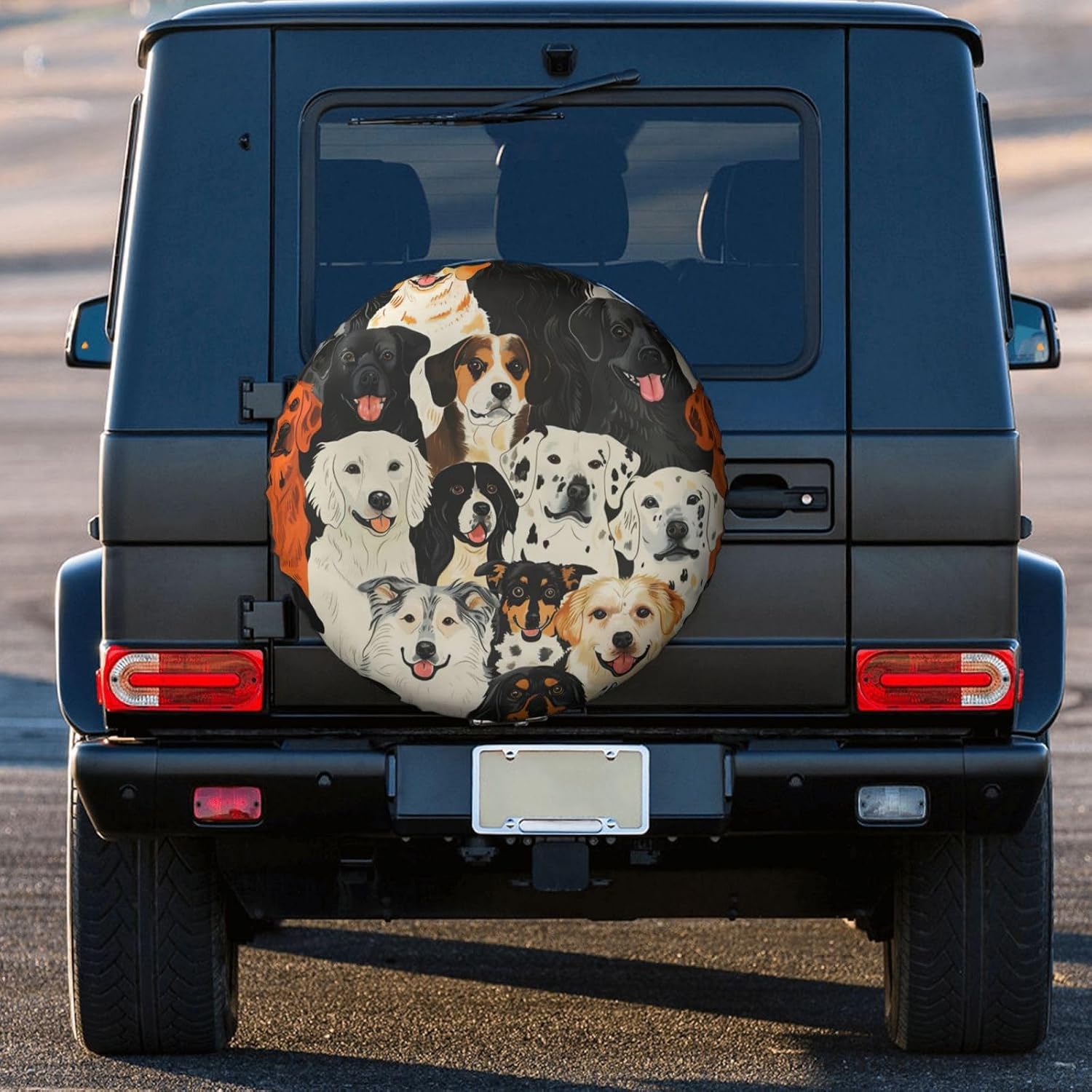 Dogs Pattern Print Tire Cover Universal Spare Wheel for Trailer Rv SUV Truck Camper Travel Accessories
