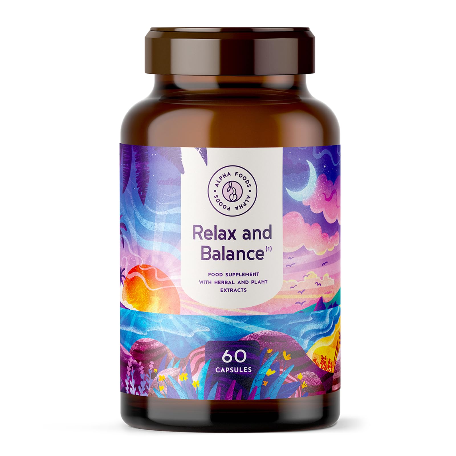 Ruhe & Ausgleich | 60 Vegane Kapseln | Entspannung mit Adaptogenen | Ashwagandha, Reishi, Schisandra, Sibirischer Ginseng, Rosenwurz | HPCL-Laborgeprüft | Alpha Foods