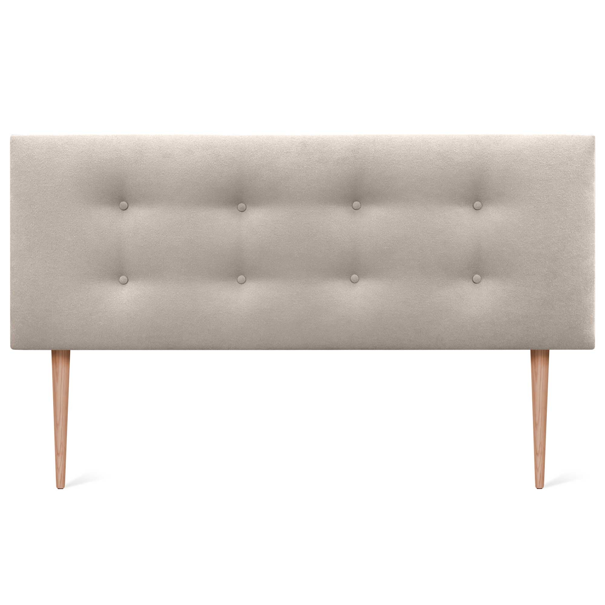 DHOME Cabecero de Polipiel o Tela AQUALINE Pro con 2 hileras de Botones y Patas Cabezal tapizado Cama Lujo (160x105cm con Patas (Camas 150/160), Tela Beige)