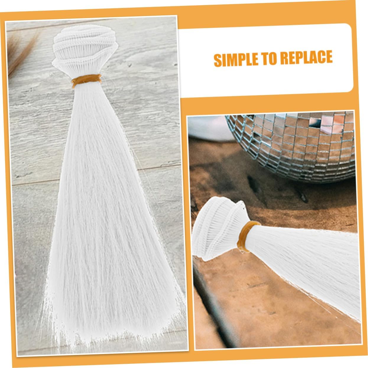 OHPHCALL 6Pcs Synthetic Doll Hair Wefts Straight Faux Hair Extensions for Doll Making Cosplay and Crafting Durable Tangle Wig Supplies for Dolls