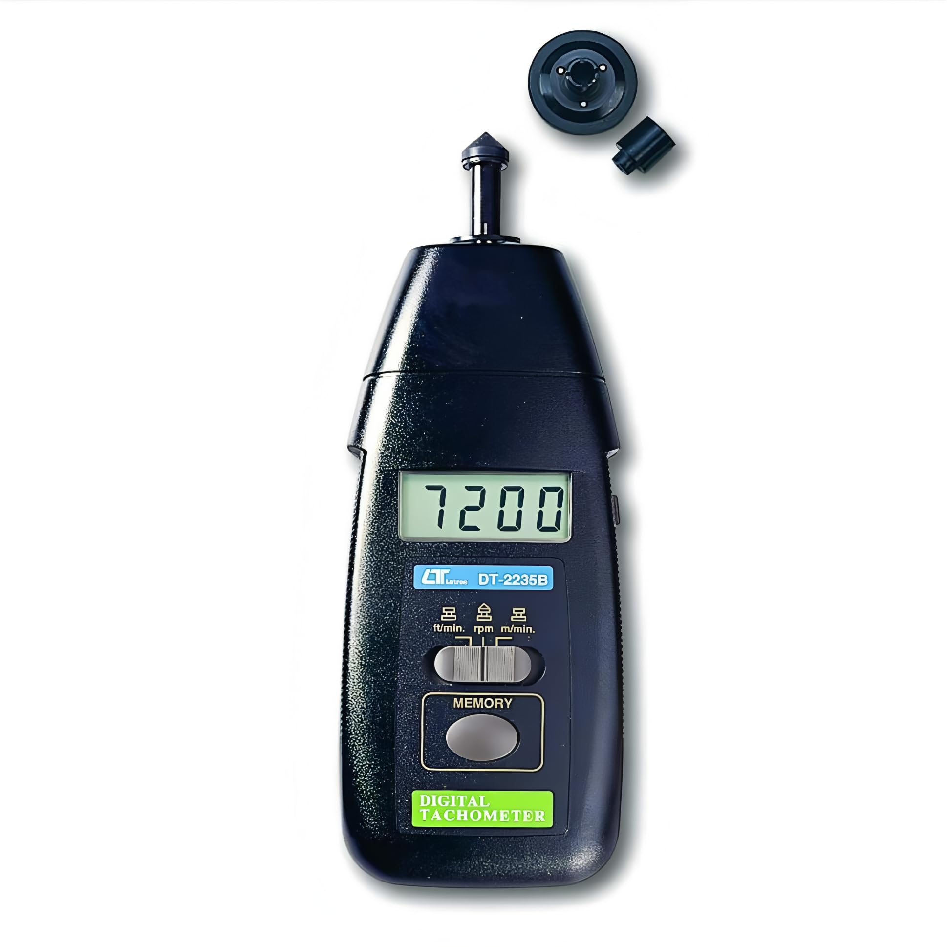 i-POOK CONTACT TACHOMETER DT-2235B Measures rotational speed from 0.5 to 19,999 RPM and surface speed from 0.05 to 1,999.9 m/min Accuracy: ±(0.05% + 1 digit) made in Taiwan
