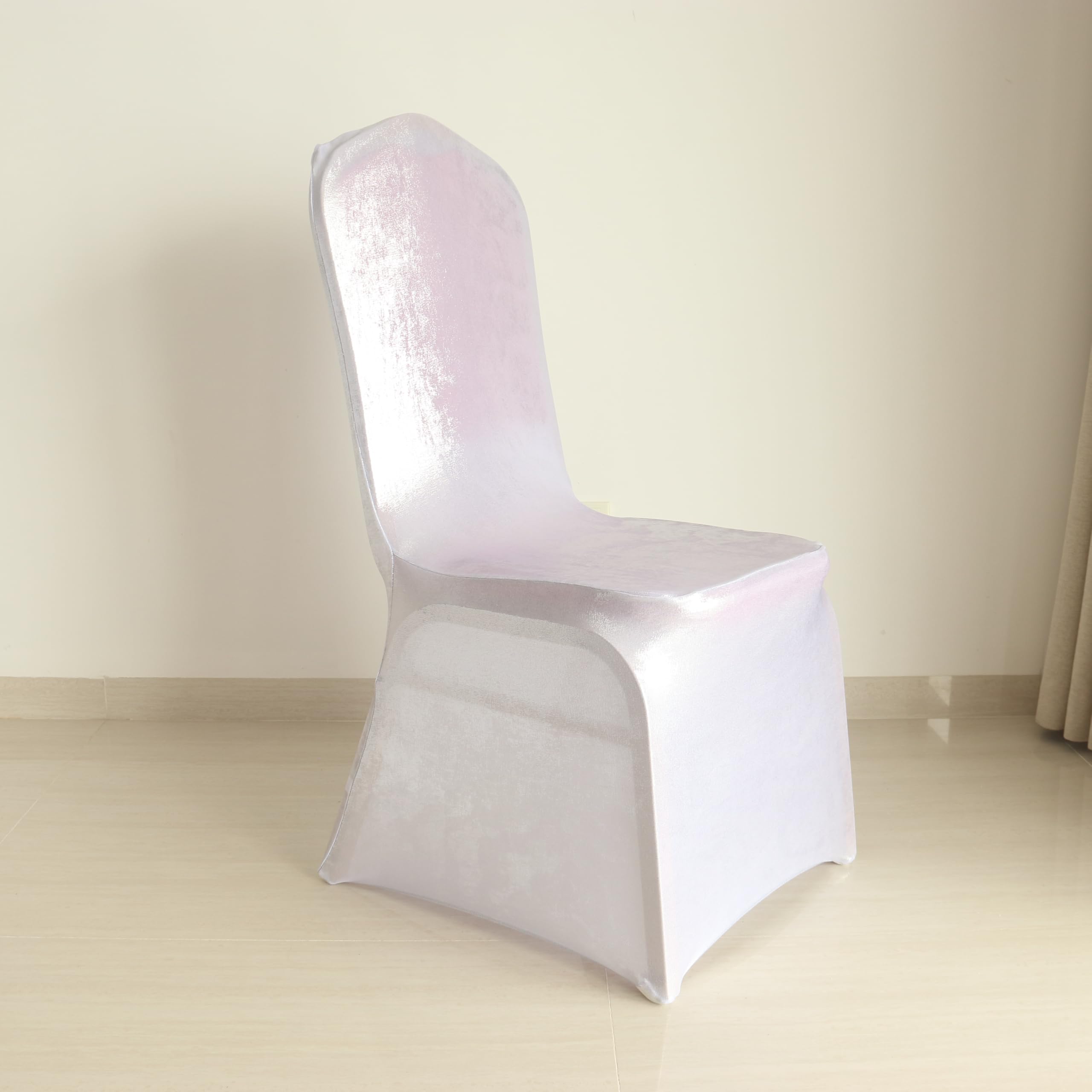 10, 20, 50, 100 piezas, fundas para sillas en blanco, negro, color, universal, para eventos de boda, decoración de fiestas teatrales (plata, 10 piezas)