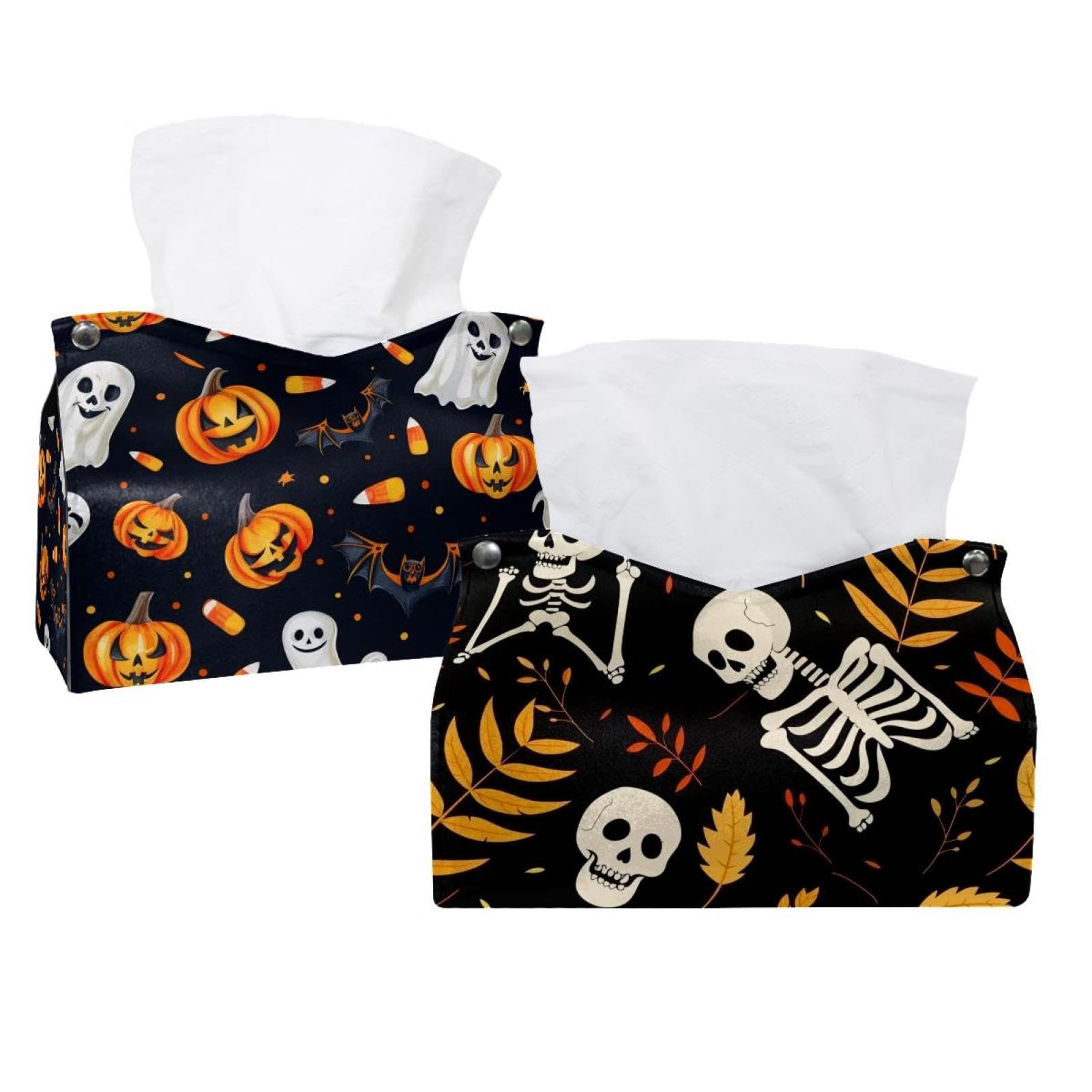 Boîtes à mouchoirs Halloween pour masquer les emballages sur table et chambre