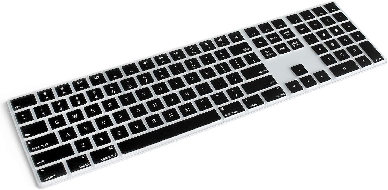 Masino Silicone Keyboard Cover for Apple Magic Keyboard with Numeric Keypad MQ052LL/A (A1843) US Layout Ultra Thin Protector Skin (for Magic Keyboard (MQ052LL/A), Black)