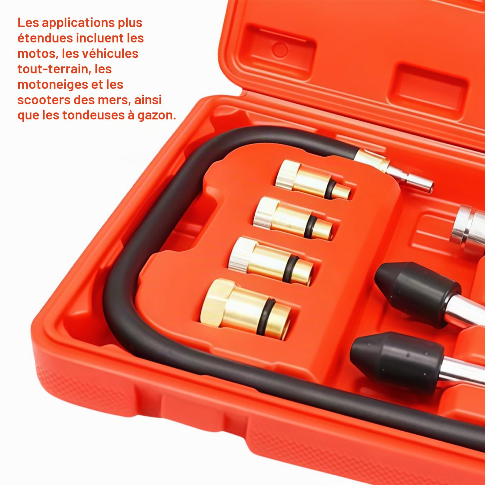 Kit de testeur de compression avec 4 adaptateurs, test de compression du moteur M10, M12, M14, M18, 0-20 bar et 0-300 psi, jauge de compression avec testeur de bougie d'allumage, pour voiture