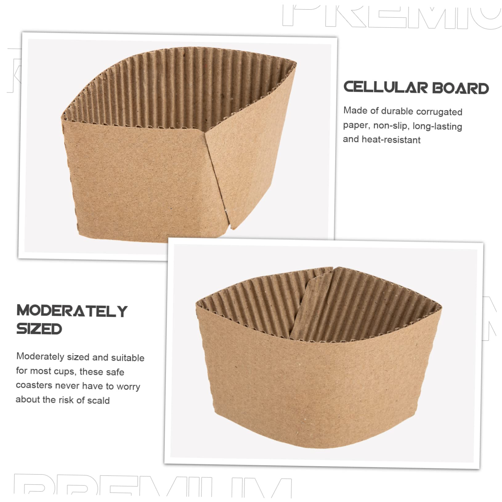 Healvian Manga De Taza De Café De Cartón Ondulado Pack De 100 Protector Antideslizante Y Resistente Al Calor Para Vasos Para Llevar En Hogar Y Cafetería