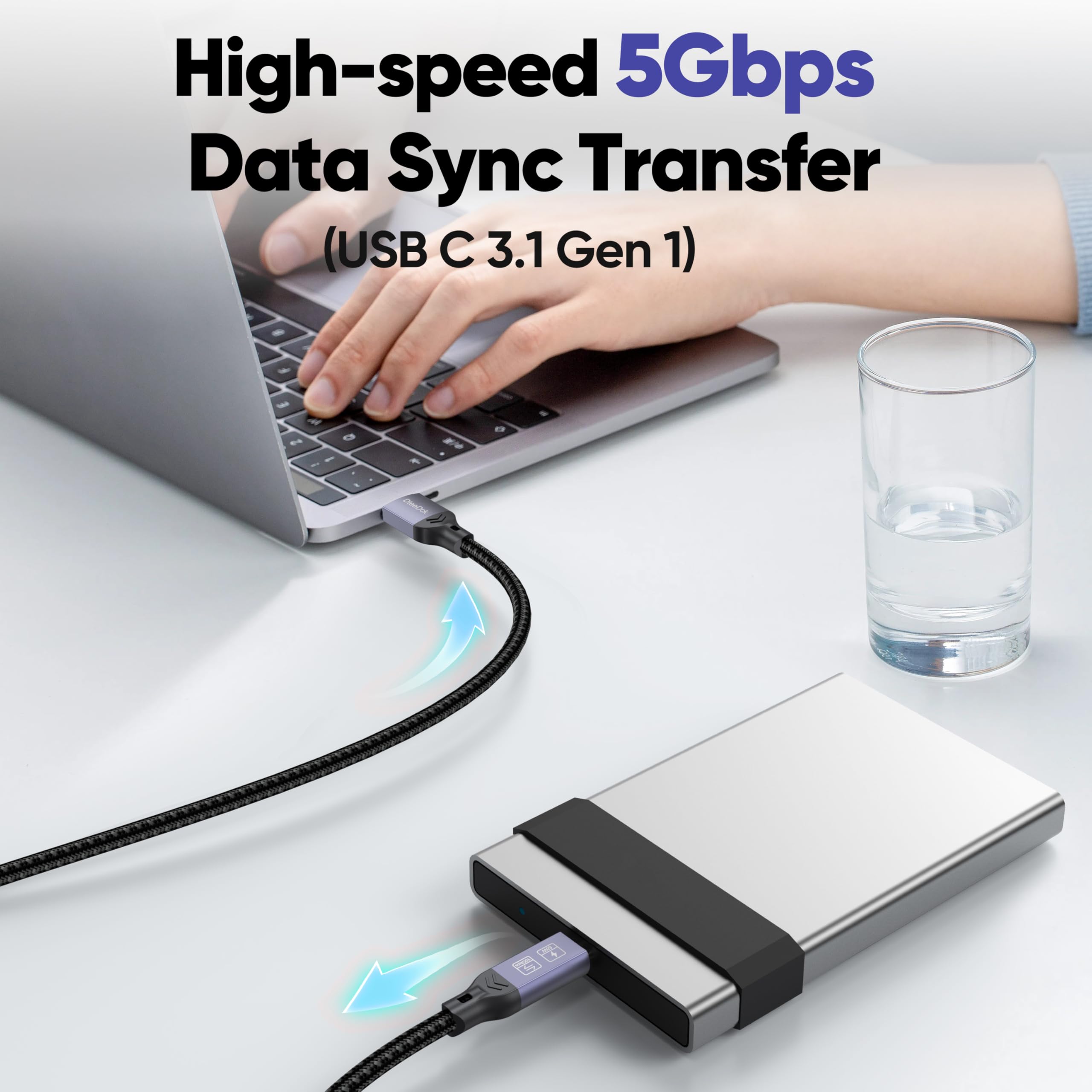 Cable USB C BK96 de 20 pies (15 pies, 1 paquete)