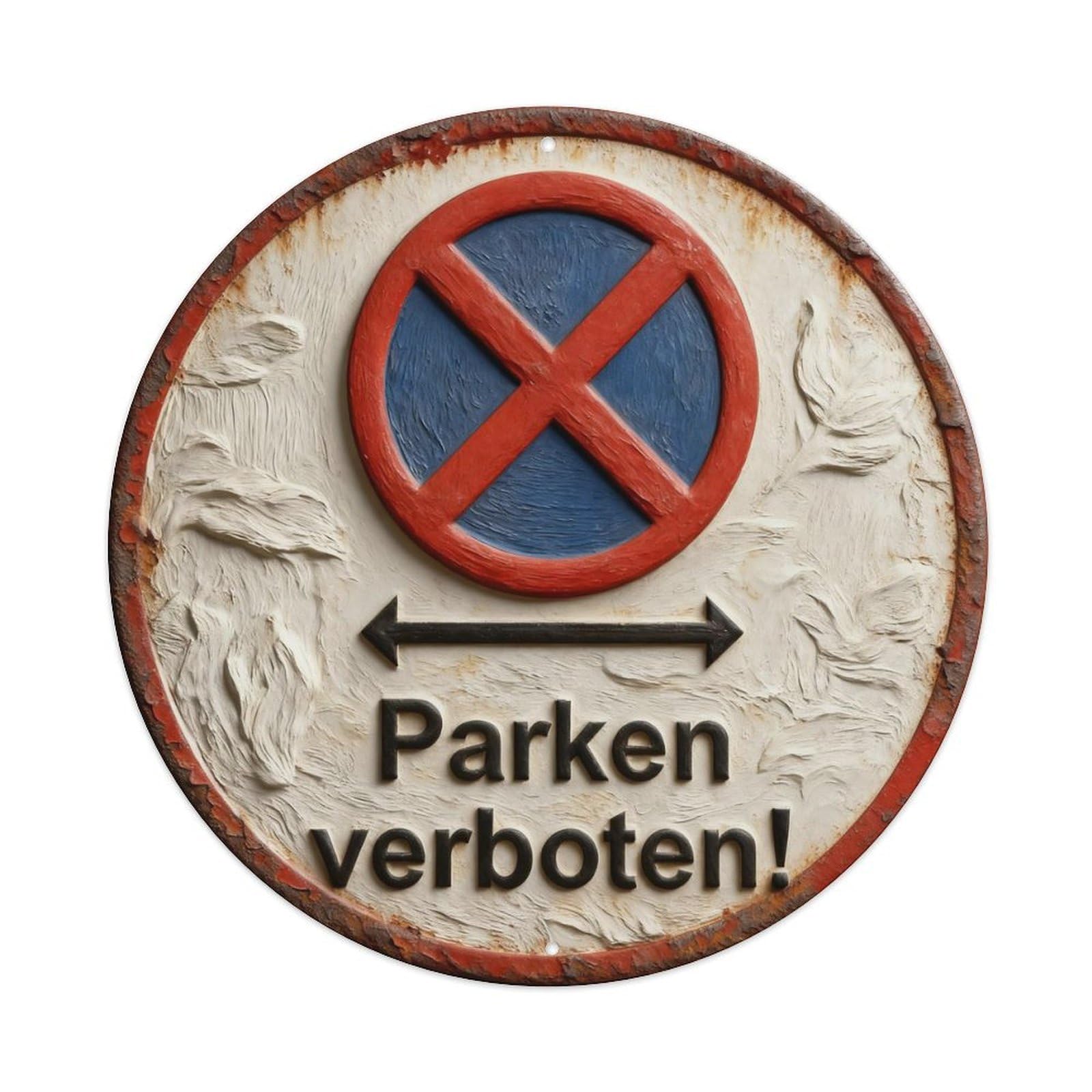 Zlatcbu Vintage German No Parking Sign Metal Tin Sign Retro Wall Art Poster, Decor For Home Living Room Bar Cafe Garage, 8X8 Inch