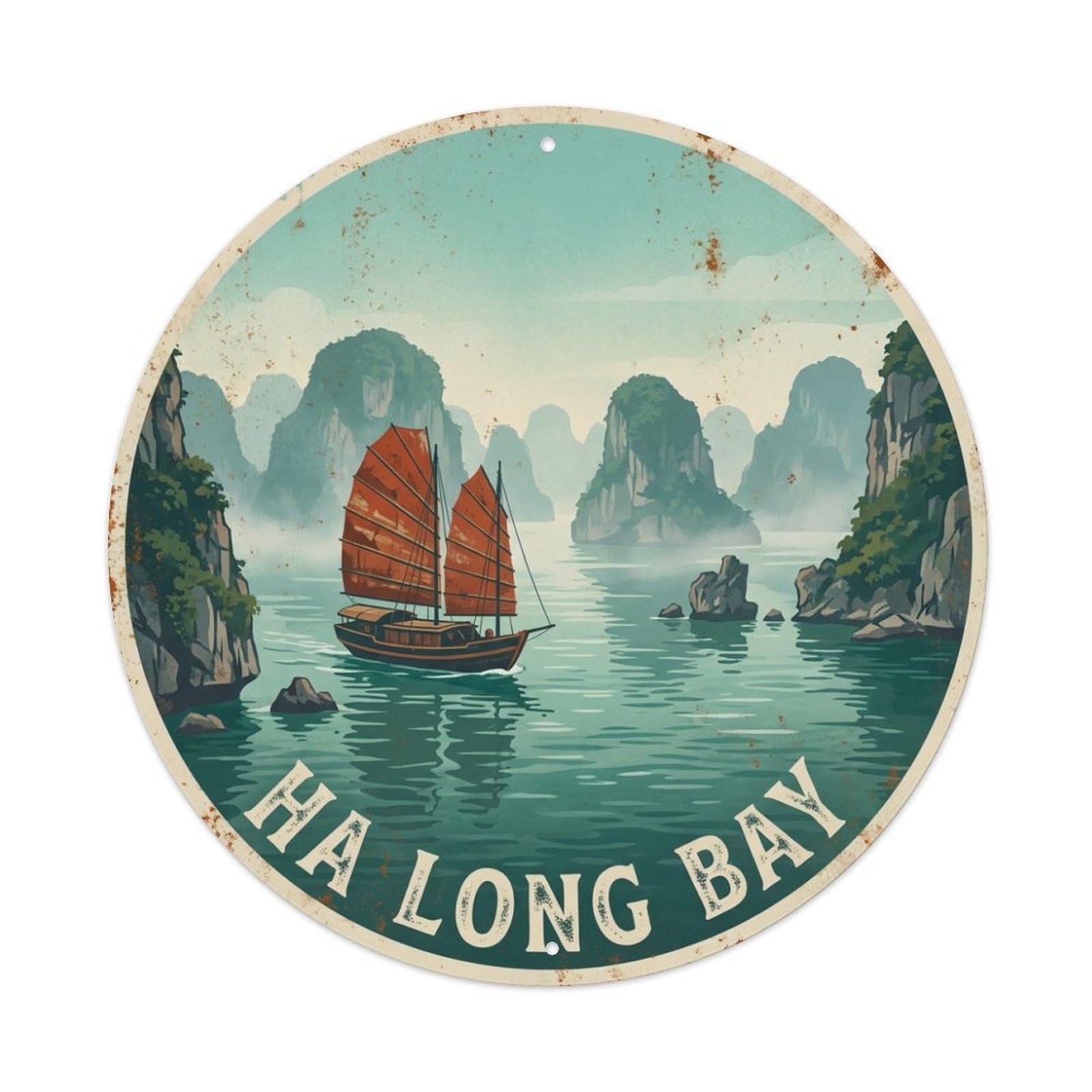 Vietnam Vintage Travel Ha Long Bay Metal Tin Sign